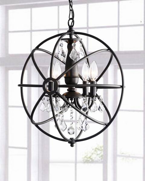 iron orb crystal chandelier