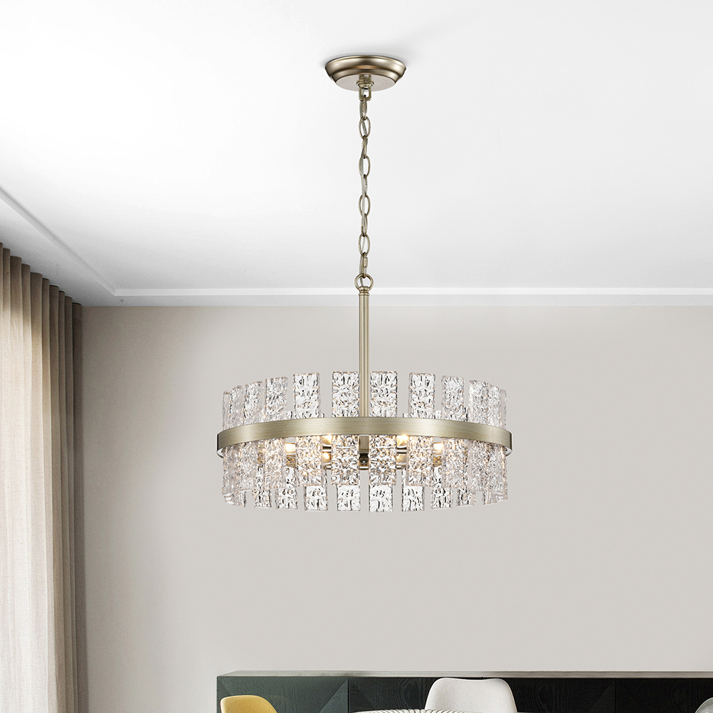 Casandra 6-light Drum Glass Strip Chandelier FD-0856-RMT