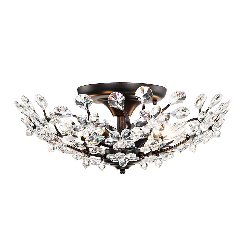 Isabel 5-light Crystal Glass Flowers Blooms Flush Mount FD-1397-MKM