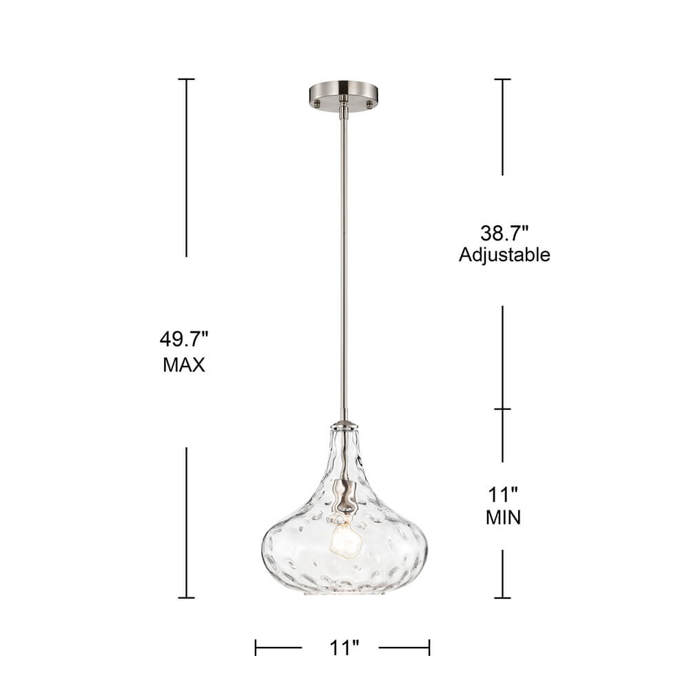 Sophia Satin Nickel Finish Textured Glass Pendant Chandelier FD-2842-QZE