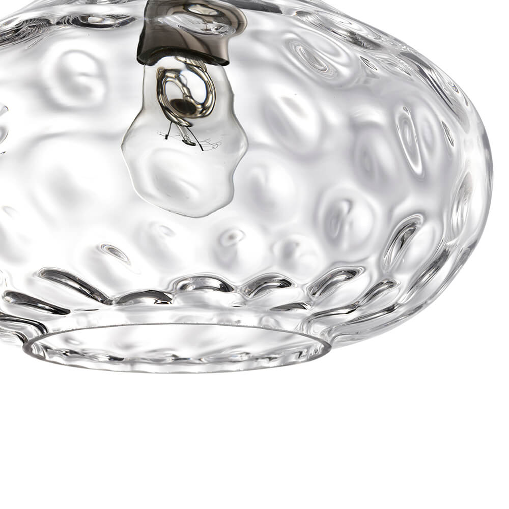Sophia Satin Nickel Finish Textured Glass Pendant Chandelier FD-2842-QZE