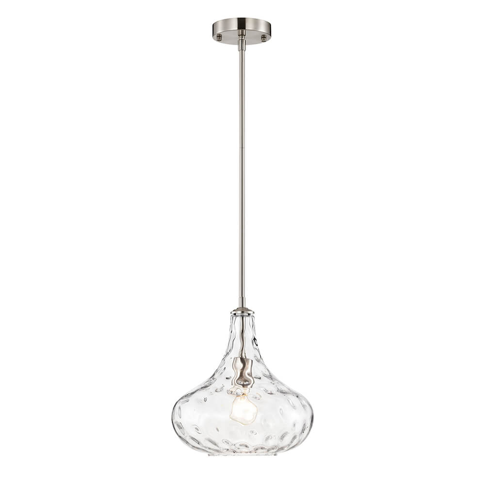Sophia Satin Nickel Finish Textured Glass Pendant Chandelier FD-2842-QZE