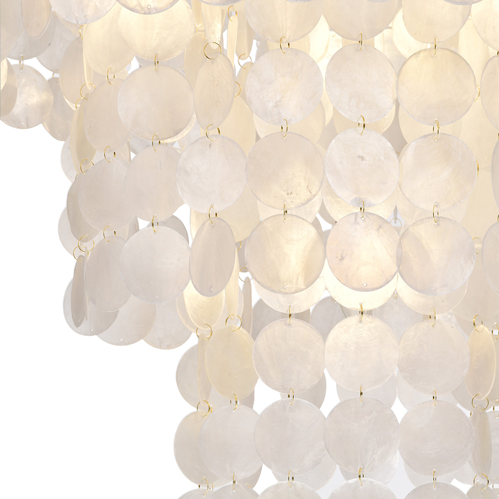 Paula 4-Light Glossy Bronze Finish Chandelier with Natural White Shell FD-3555-CZW