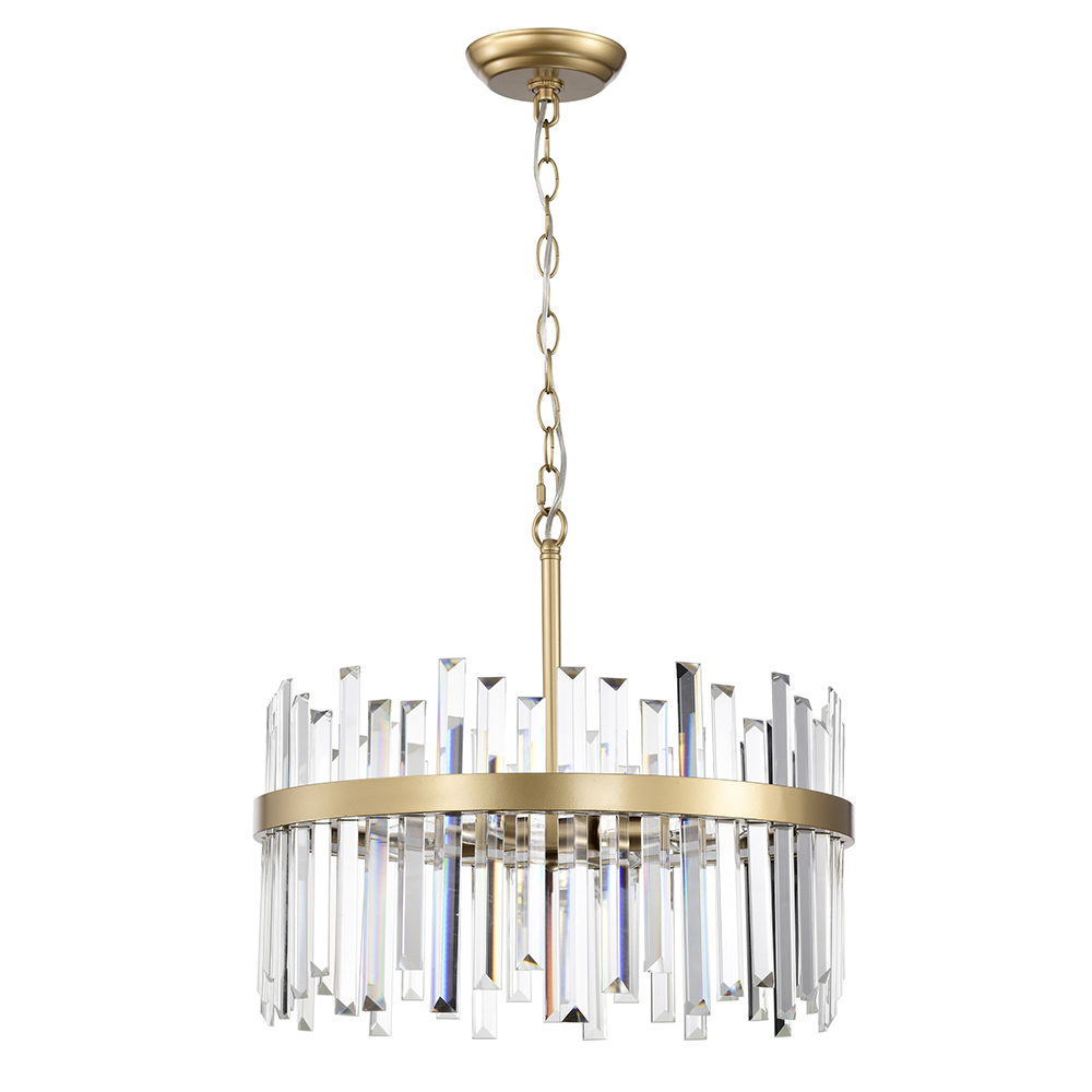 Casandra Glossy Bronze 5-light Drum Crystal Glass Chandelier FD-4830-NFF