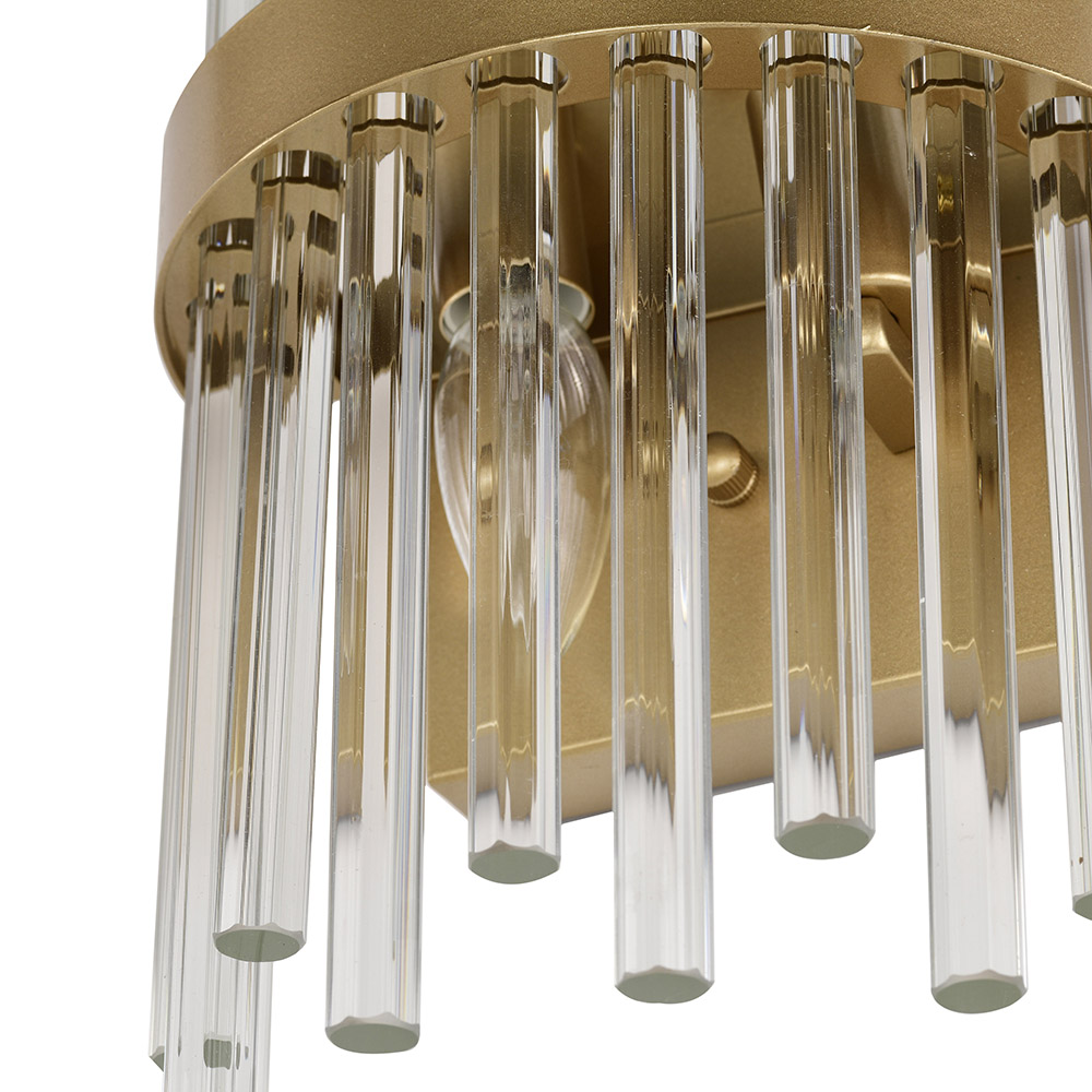 Casandra Glossy Bronze 2-Light Crystal Glass Bar Wall Sconce FD-5060-CWC