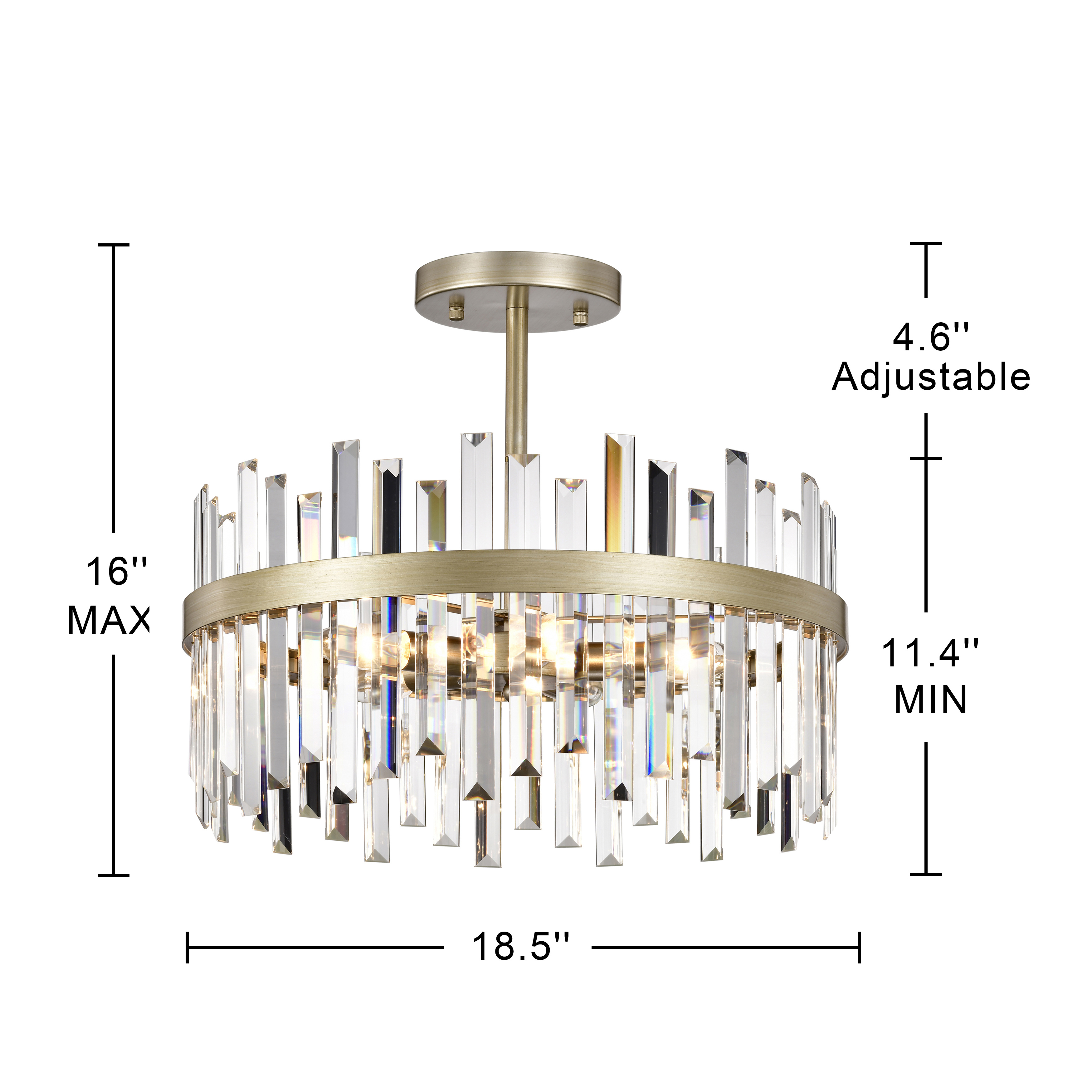 Casandra 4-light Glossy Bronze Drum Glass Strip Flush Mount FD-5895-VDX