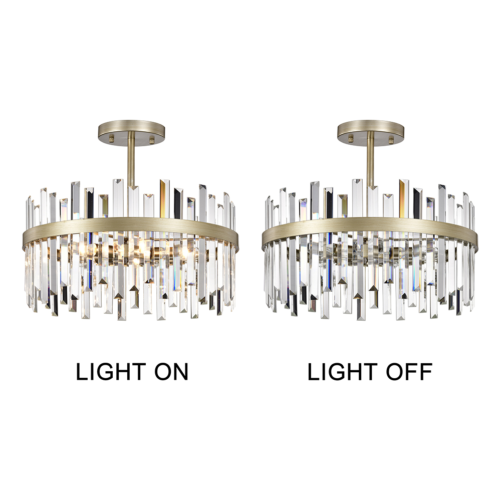 Casandra 4-light Glossy Bronze Drum Glass Strip Flush Mount FD-5895-VDX