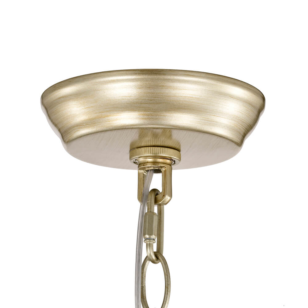 Rosa Glam 3-Light Brushed Silver-ish Champagne Daisy Crystal Glass Flower Chandelier FD-6808-JKB