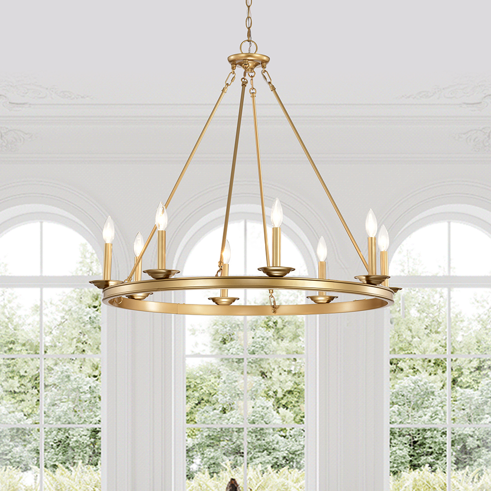 Eva 8-Light Metal Round Chandelier FD-7598-XTB