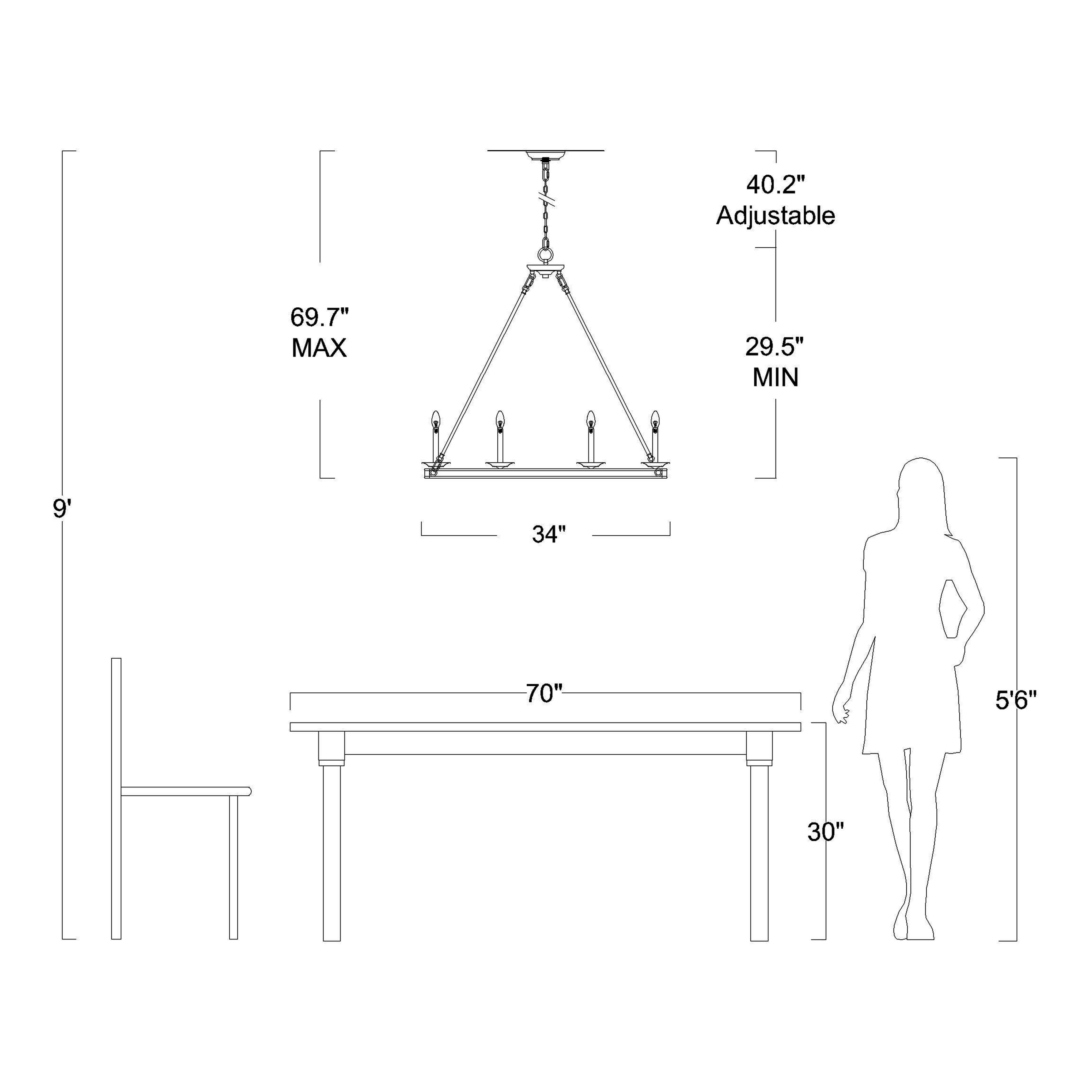 Eva 8-Light Metal Round Chandelier FD-7598-XTB