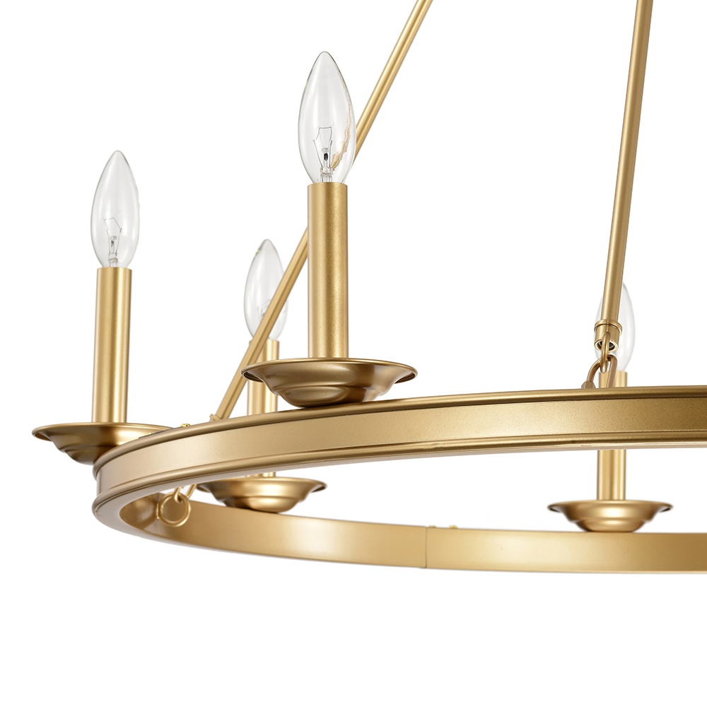 Eva 8-Light Metal Round Chandelier FD-7598-XTB