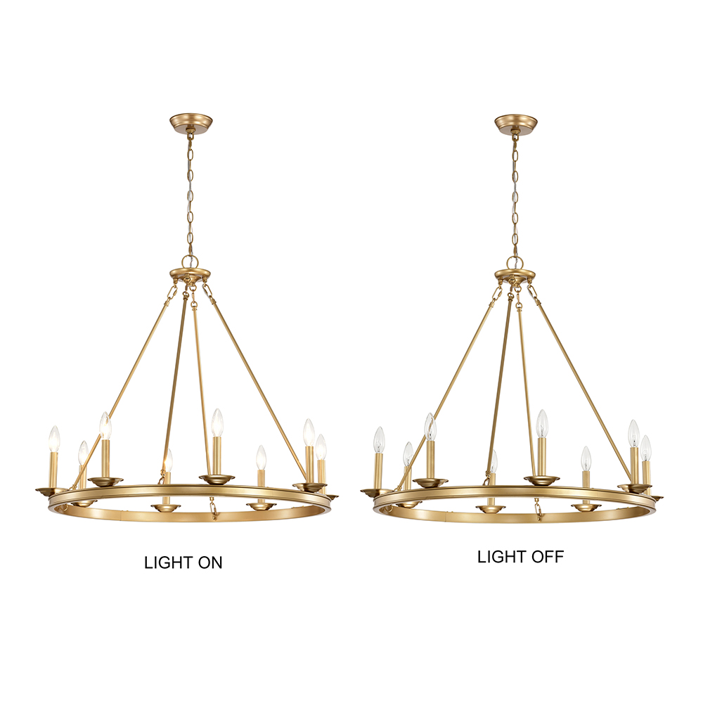 Eva 8-Light Metal Round Chandelier FD-7598-XTB