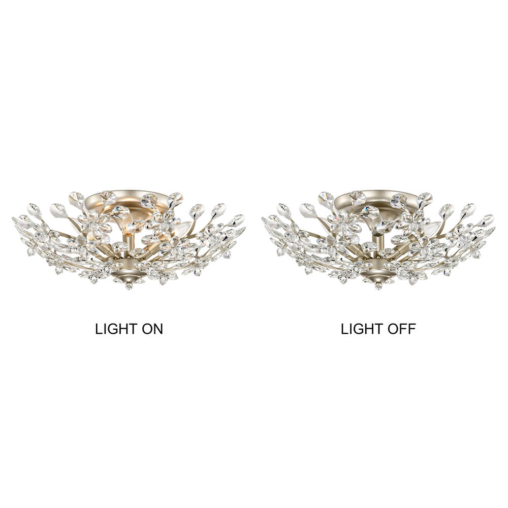 Isabel 5-light Crystal Glass Flowers Blooms Flush Mount FD-7774-NUD