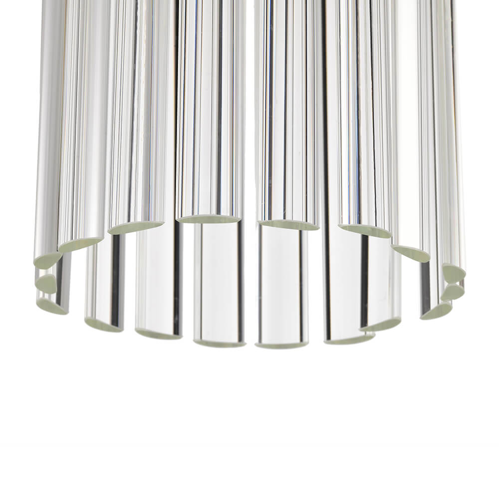 Casandra Brushed Brass 1 Light Crystal Glass Rod Mini Pendant Chandelier FD-8673-NZV