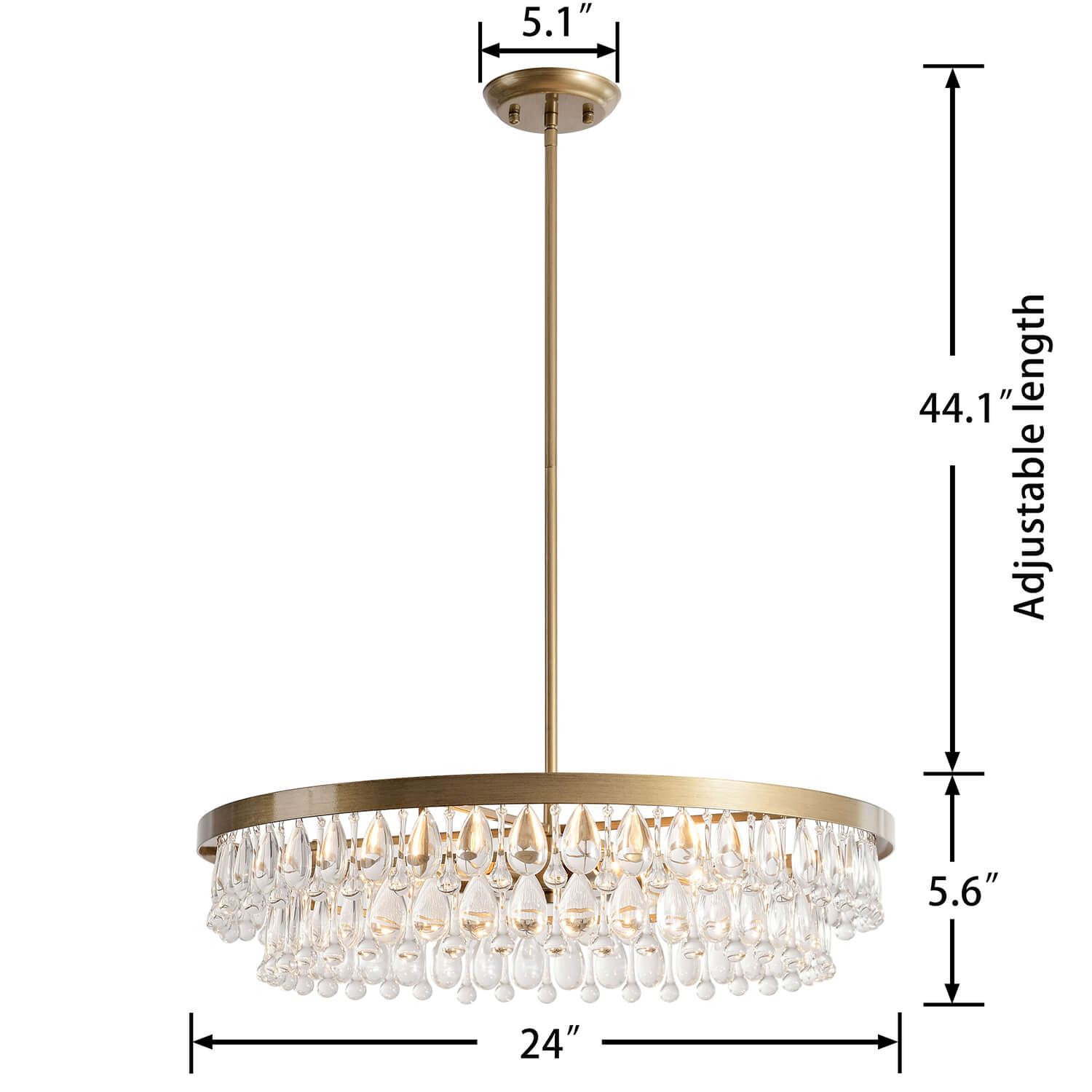 Viviana Crystal 6-light Chandelier LJ-1648-NHW