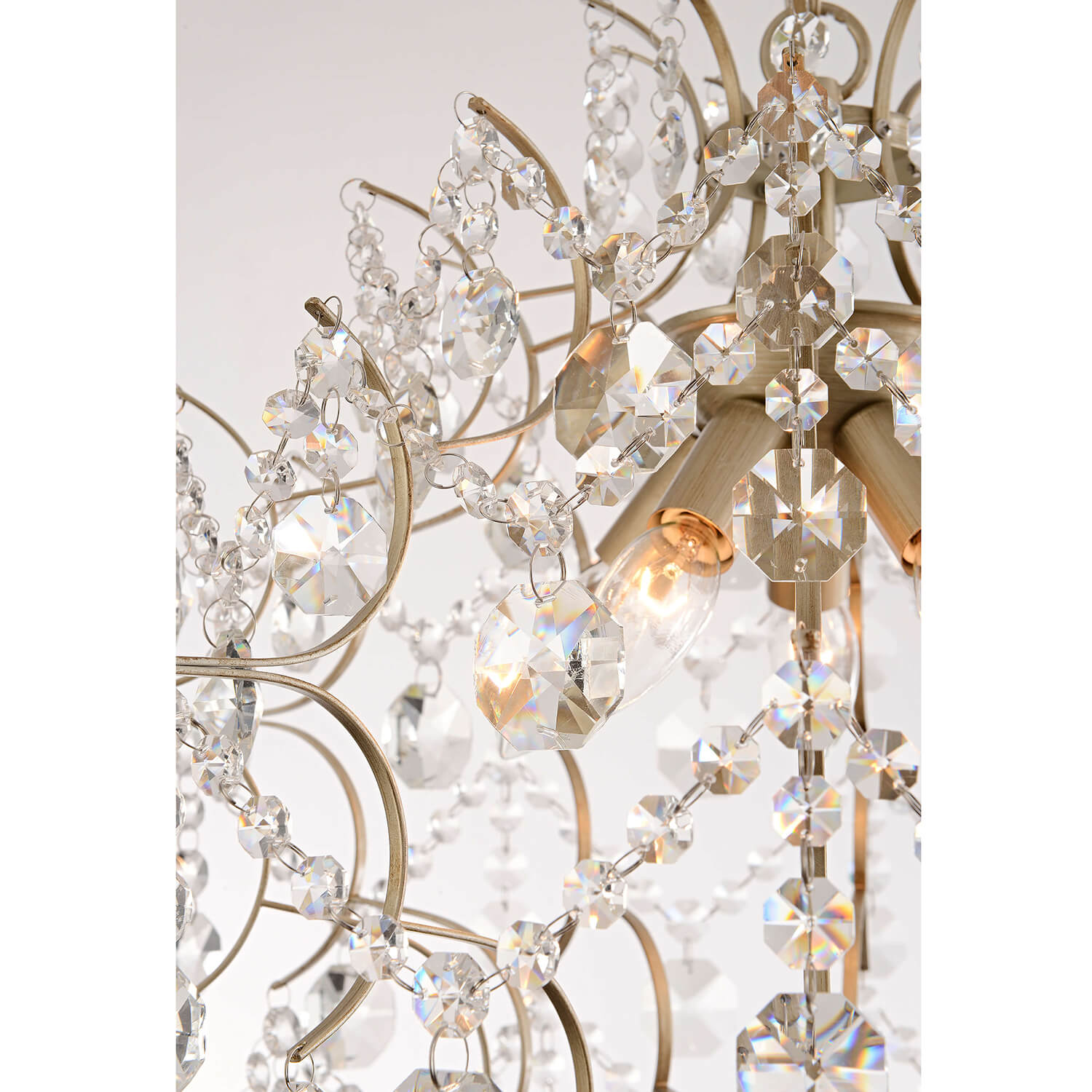 Dalia Brushed Silver-ish Champagne 5-Light Larger Crystal Chandelier LJ-2045-KZV