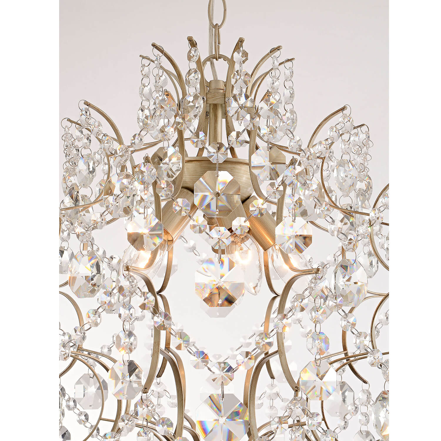 Dalia Brushed Silver-ish Champagne 5-Light Larger Crystal Chandelier LJ-2045-KZV