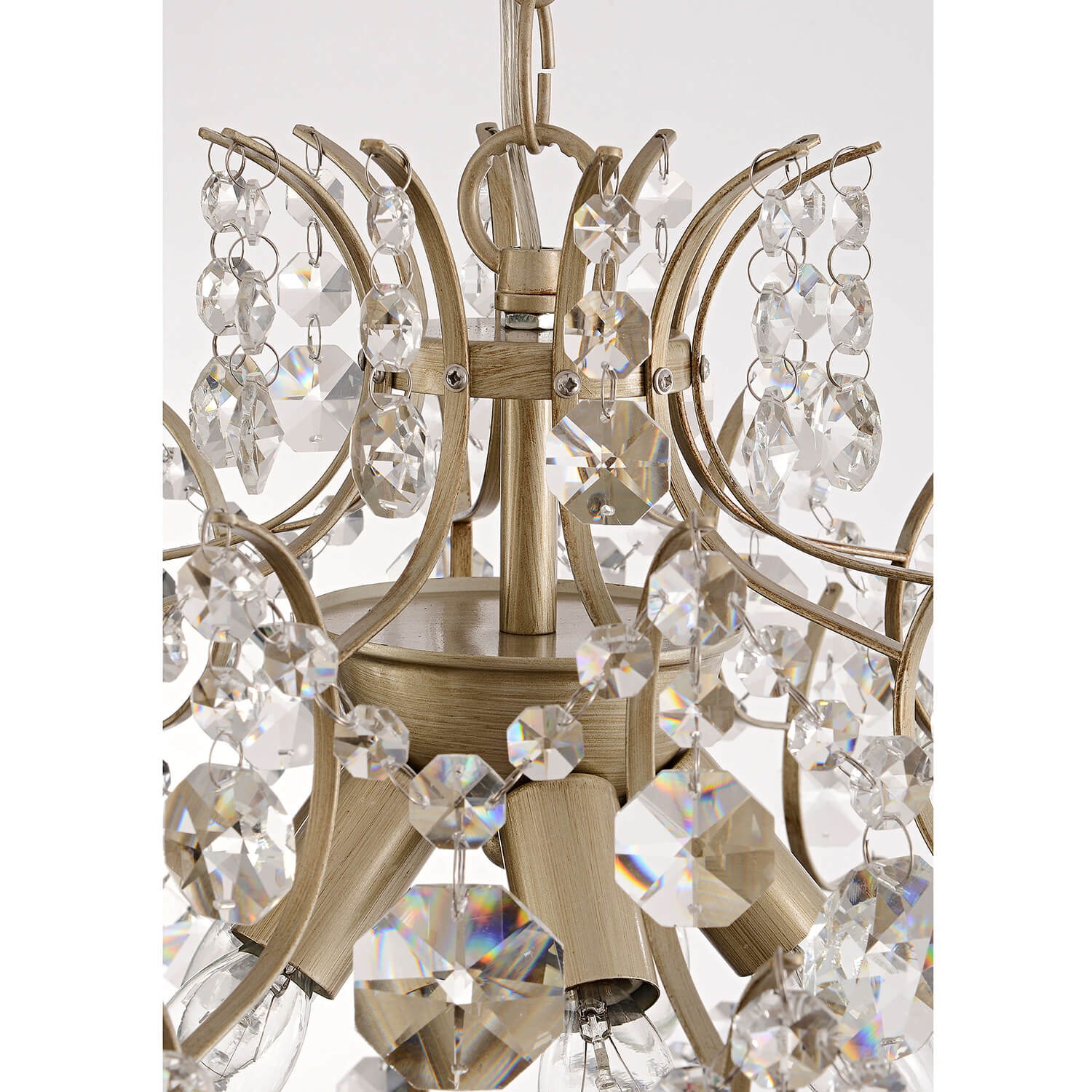 Dalia Brushed Silver-ish Champagne 5-Light Larger Crystal Chandelier LJ-2045-KZV