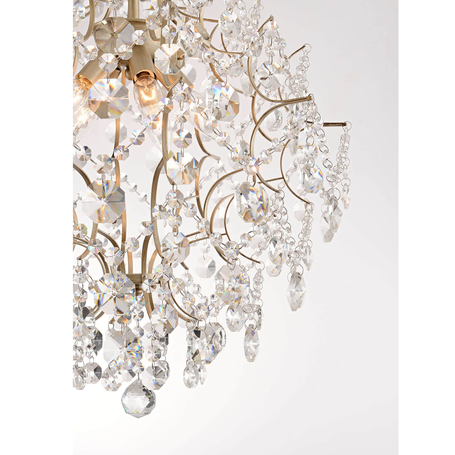 Dalia Brushed Silver-ish Champagne 5-Light Larger Crystal Chandelier LJ-2045-KZV