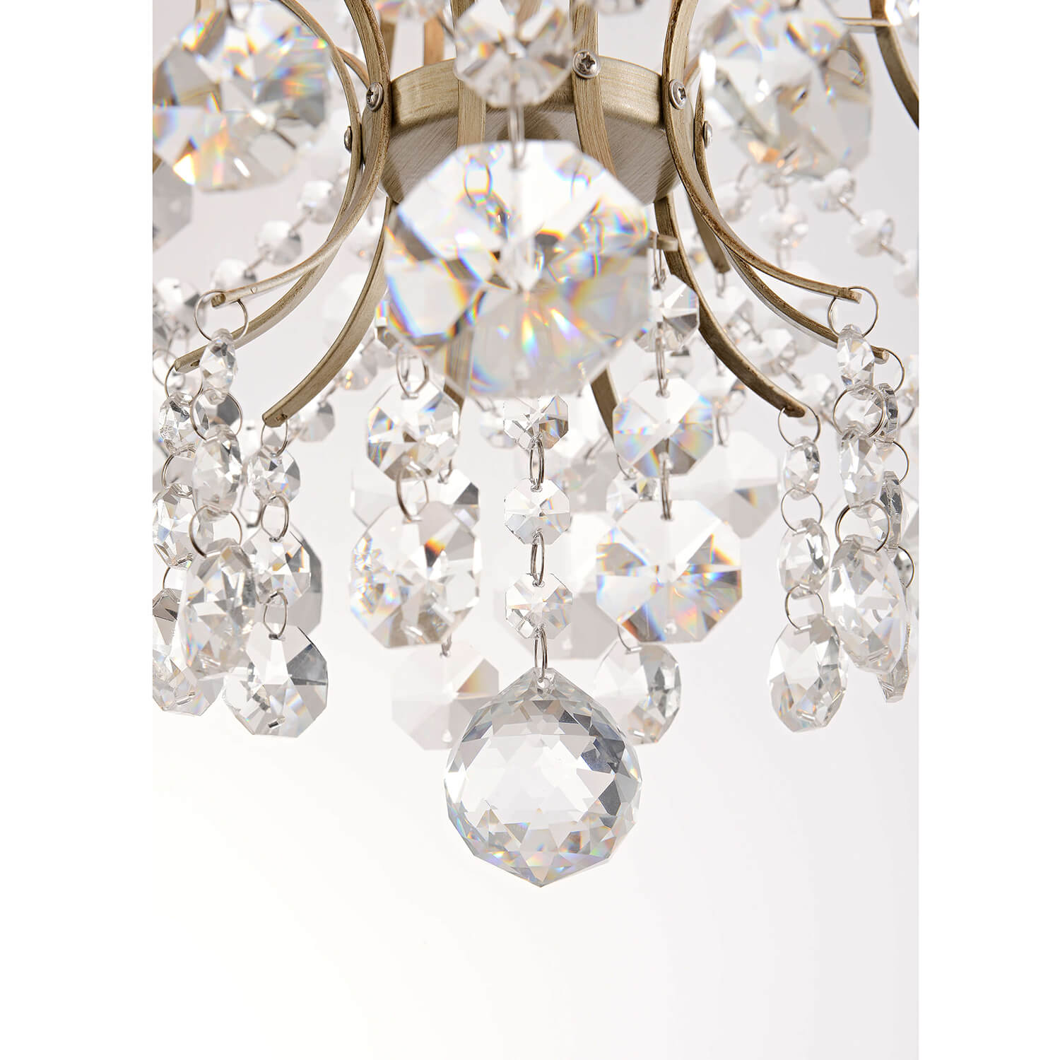 Dalia Brushed Silver-ish Champagne 5-Light Larger Crystal Chandelier LJ-2045-KZV