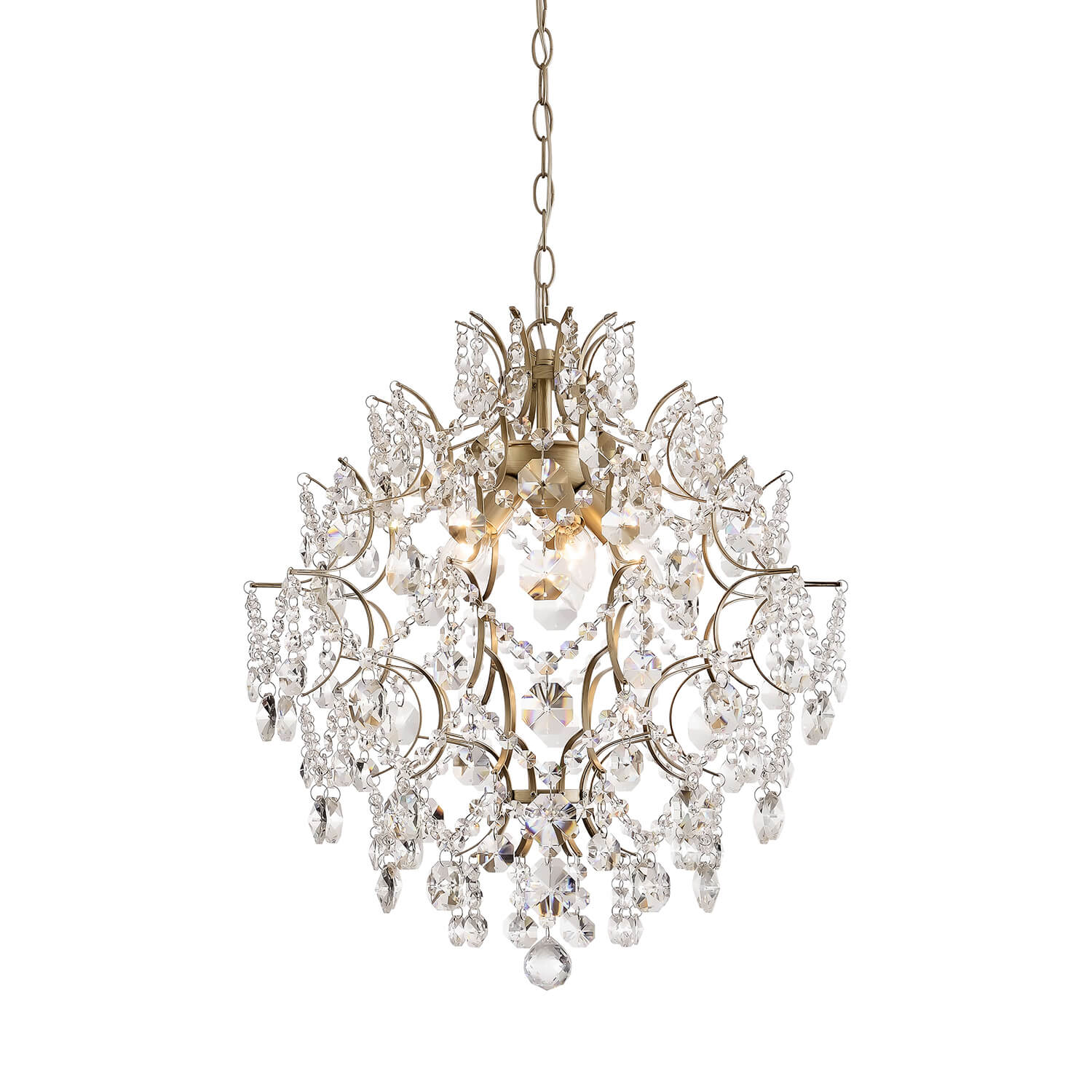 Dalia Brushed Silver-ish Champagne 5-Light Larger Crystal Chandelier LJ-2045-KZV