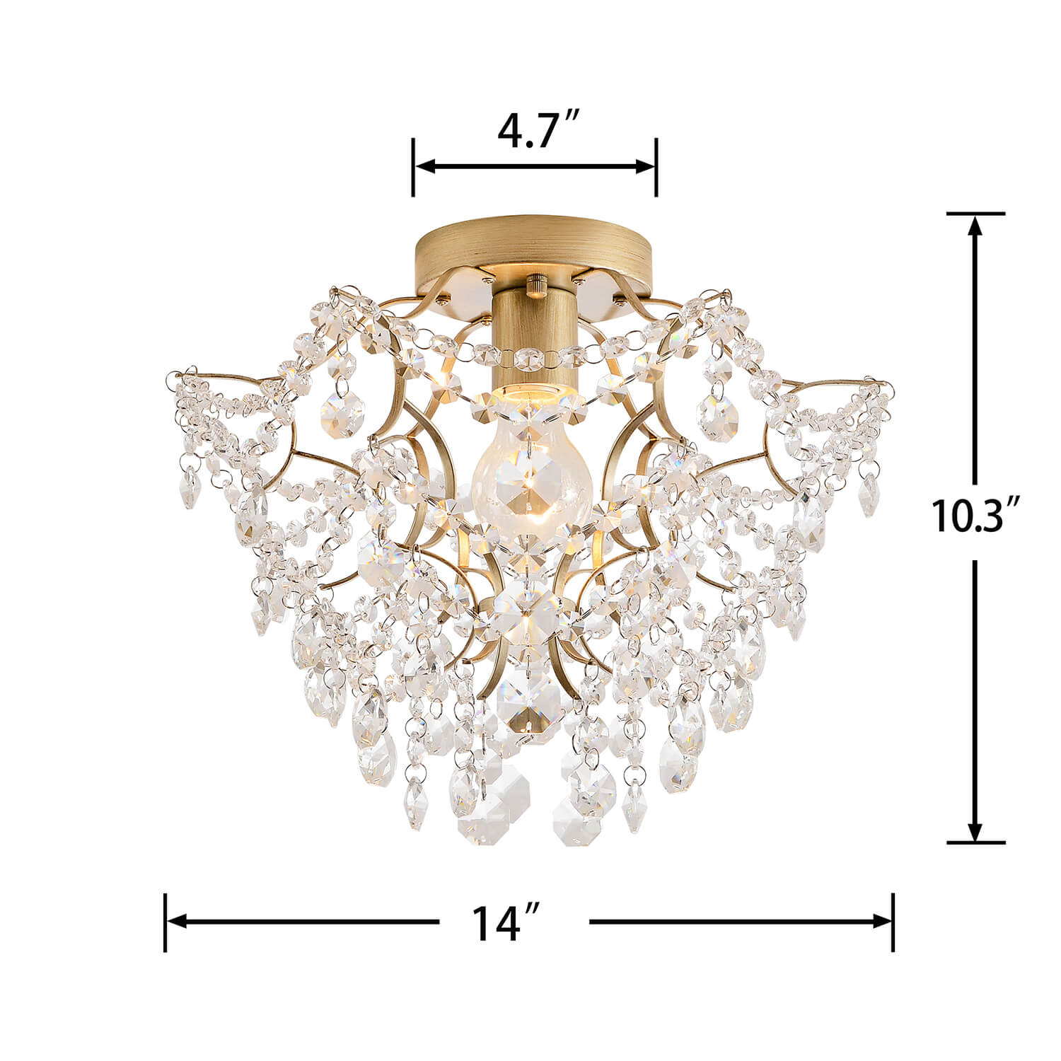 Dalia Single Light Mini Crystal Flush Mount LJ-3305-HKA