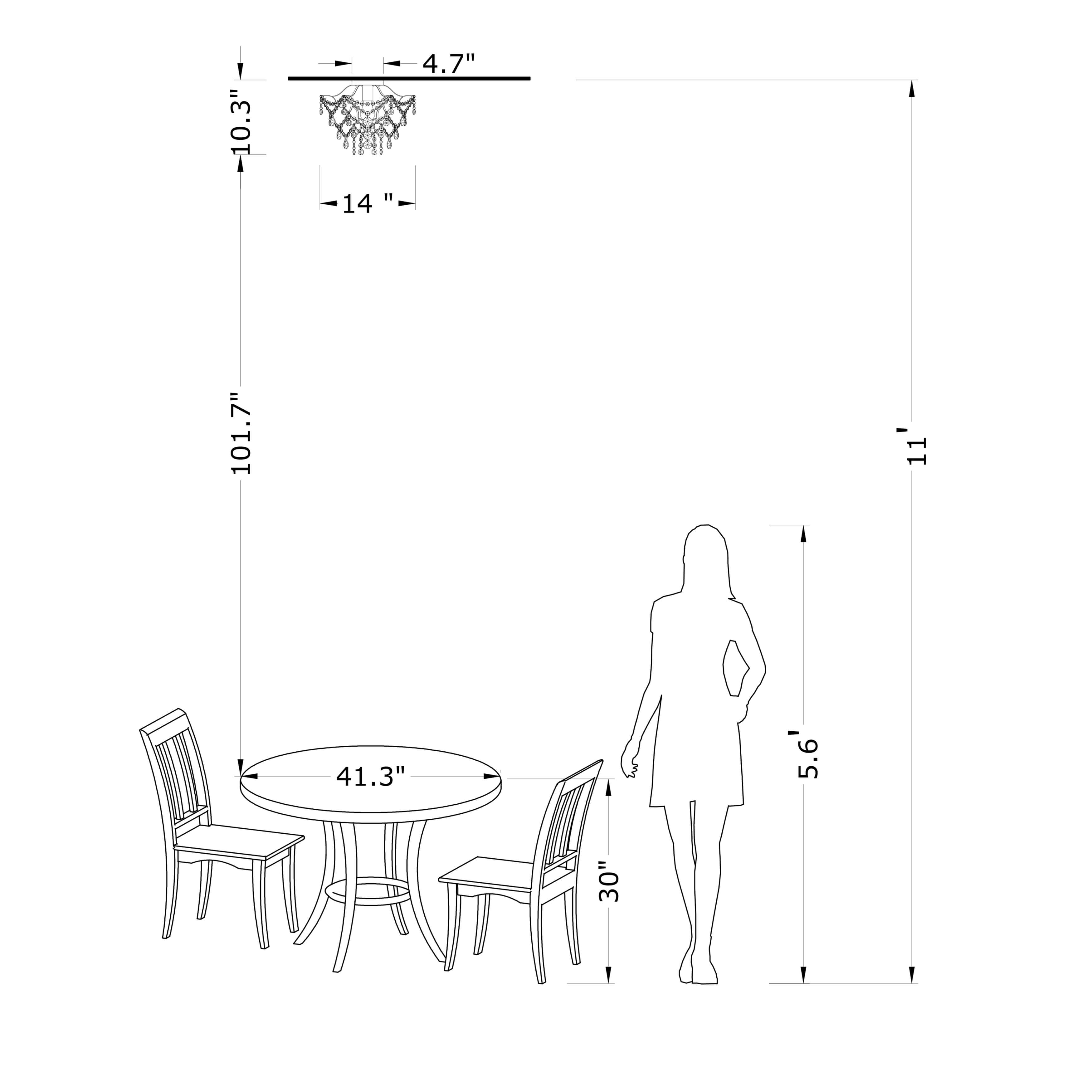 Dalia Single Light Mini Crystal Flush Mount LJ-3305-HKA