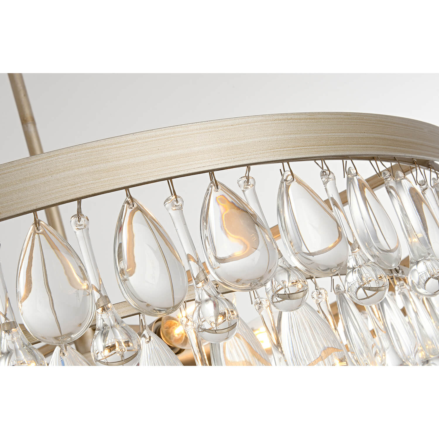 Viviana Brushed Champagne Silver Finish Crystal 6-light Chandelier LJ-3596-ZUP