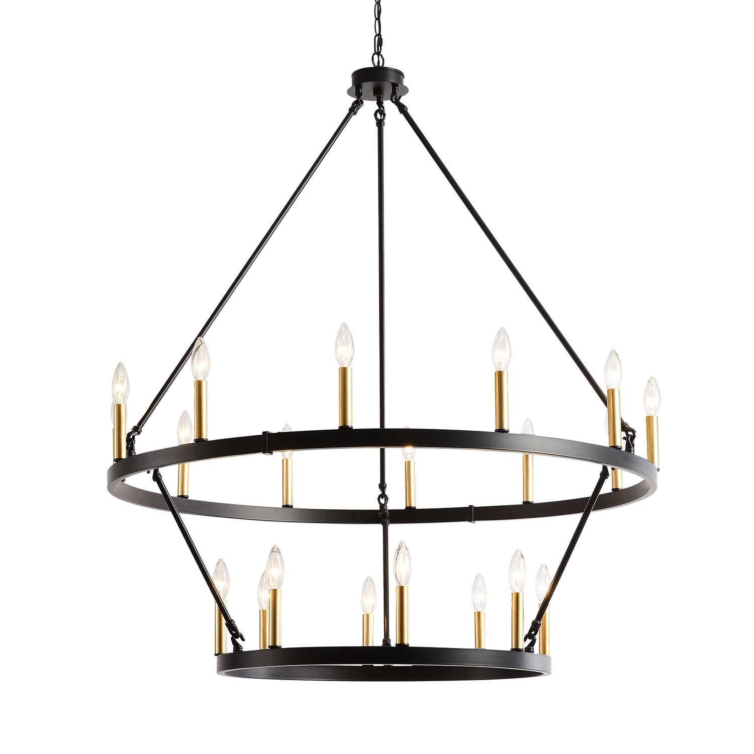 Joshua Round 20-Light 2-tier Wheel Candle Chandelier LJ-3601-MQT