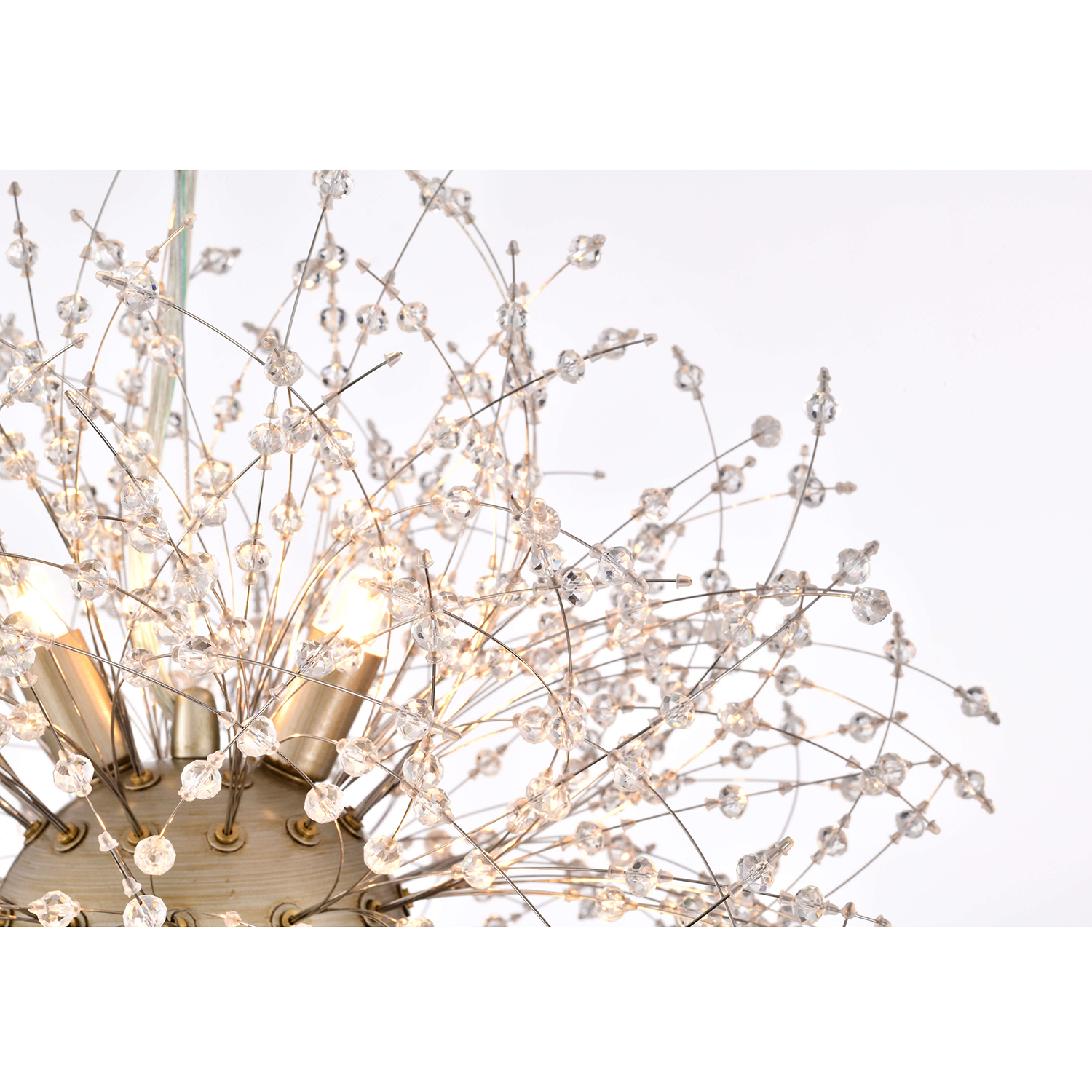 Liria 8-Light Brushed Silver-ish Champagne Beads Firework Chandelier LJ-3629-TJY