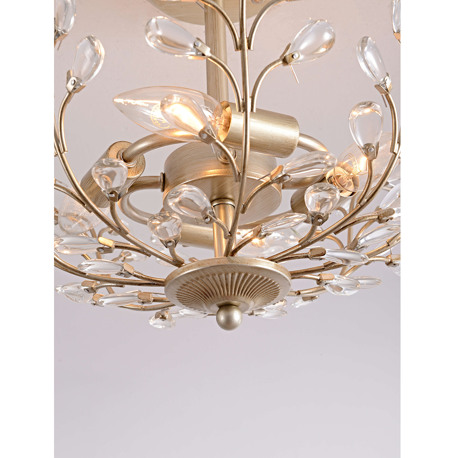 Flavia 4-light Crystal Bud 8-Branch Semi-Flush Mount LJ-3830-SHG