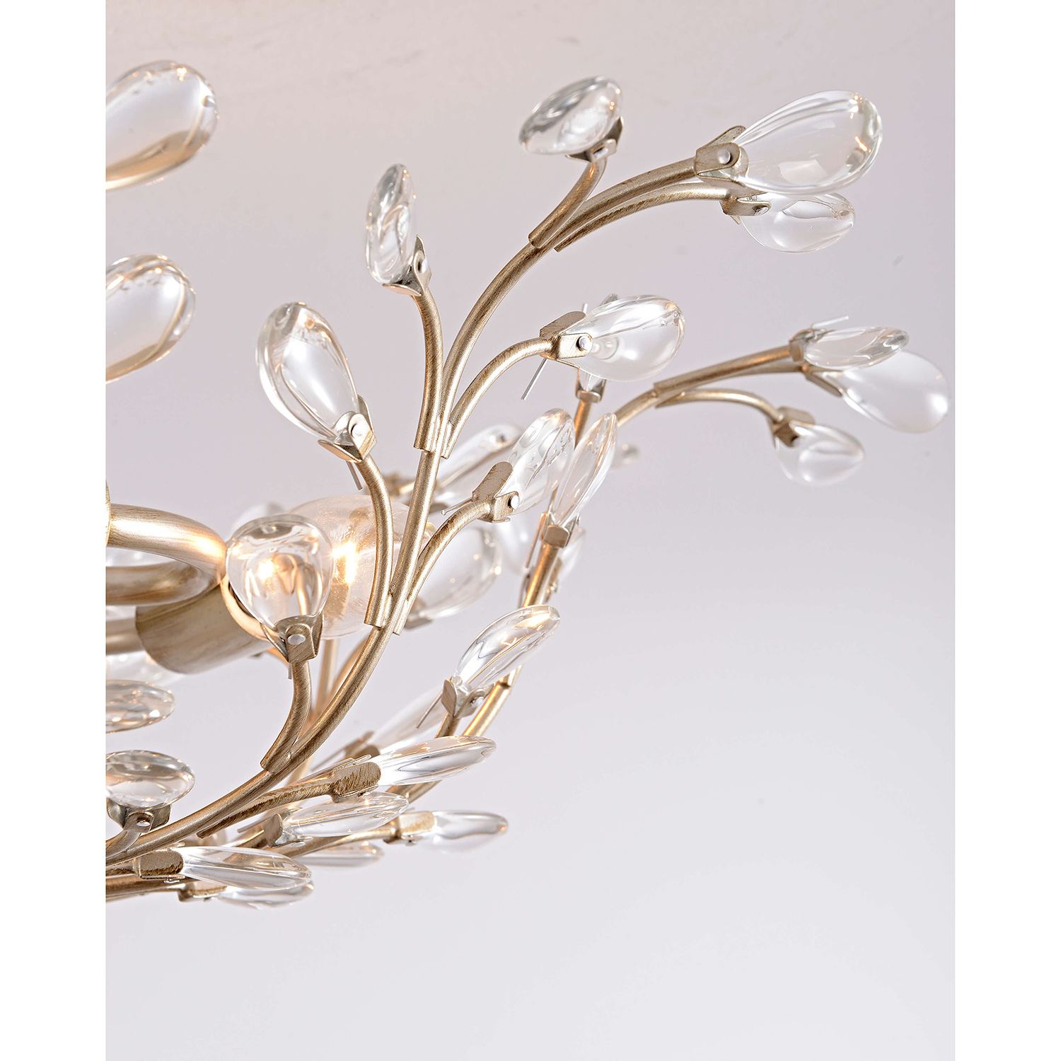 Flavia 4-light Crystal Bud 8-Branch Semi-Flush Mount LJ-3830-SHG