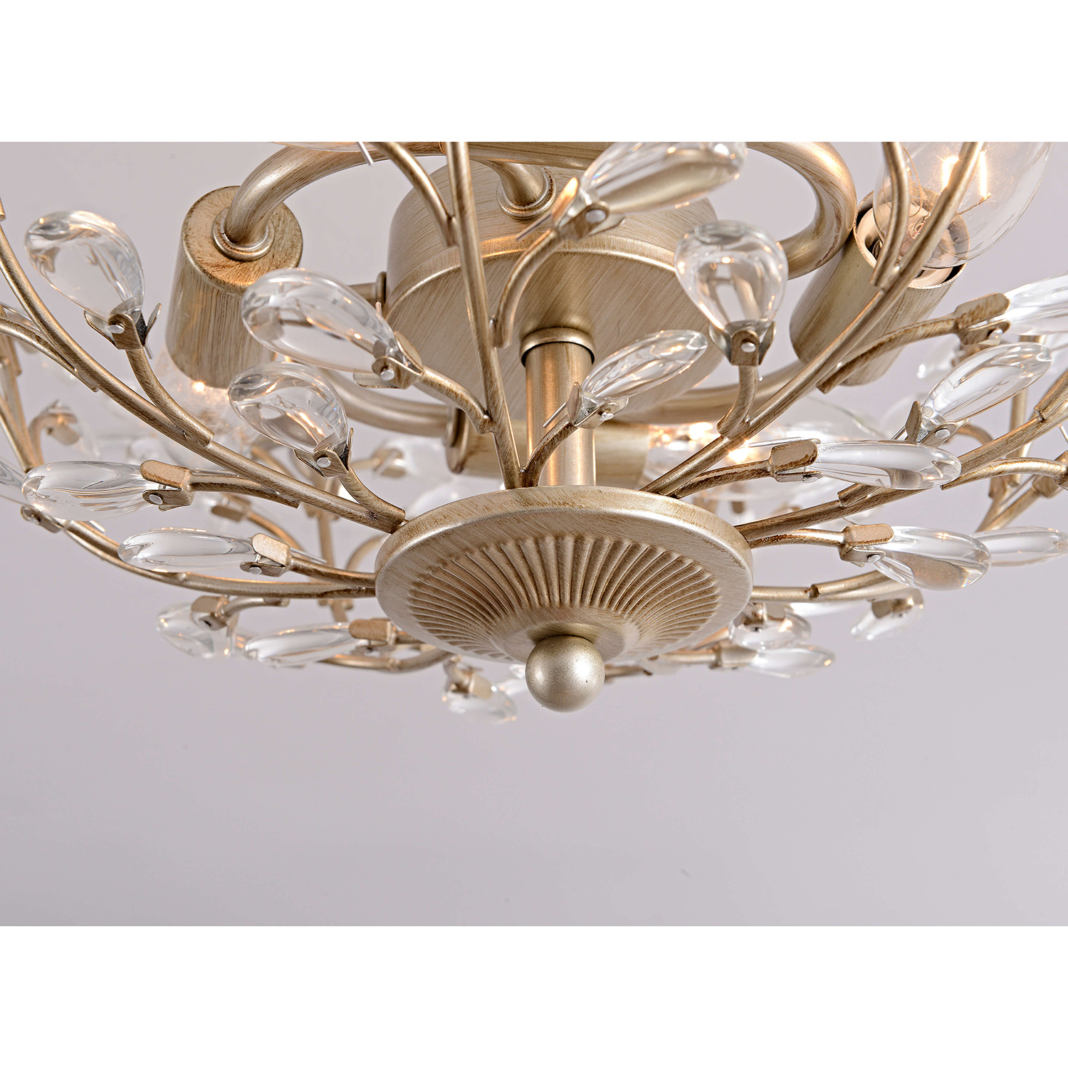 Flavia 4-light Crystal Bud 8-Branch Semi-Flush Mount LJ-3830-SHG