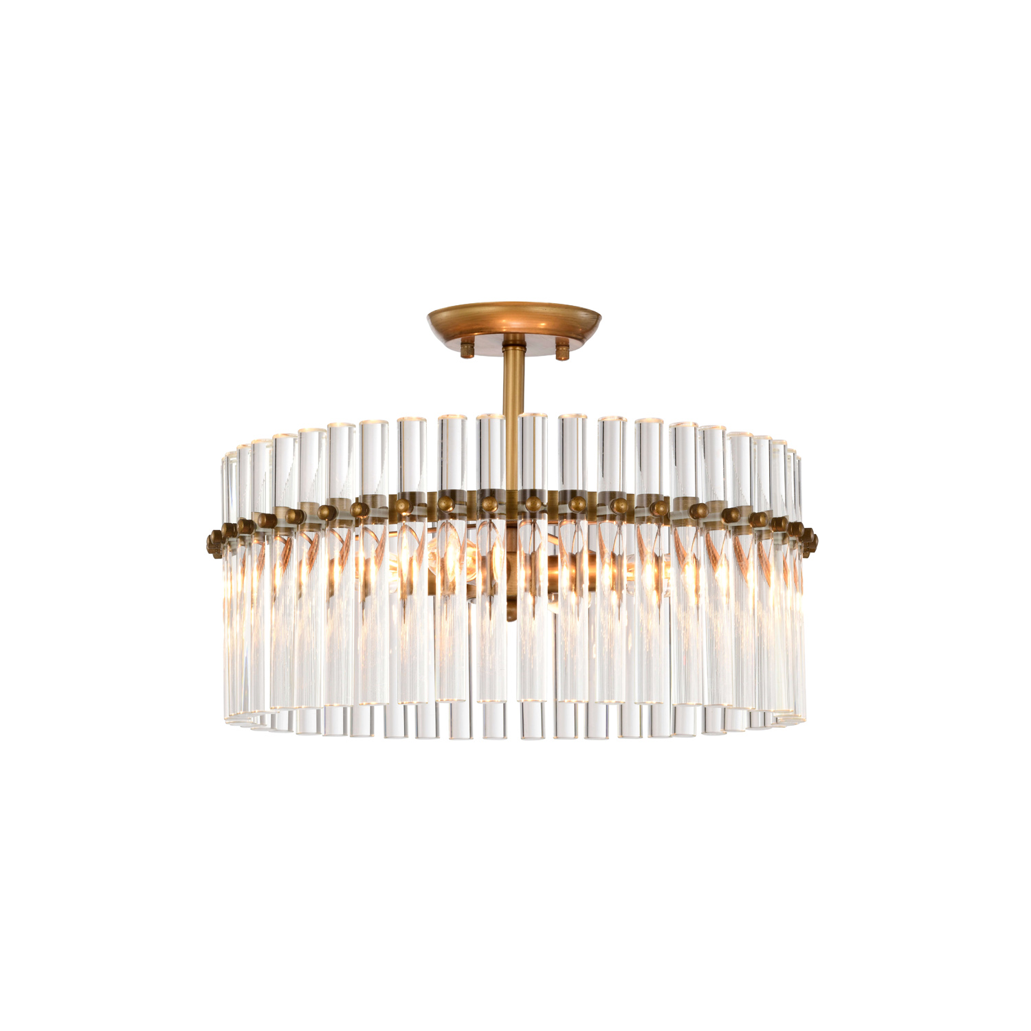 Casandra 4-light Brushed Brass Crystal Flush Mount LJ-4138-YQA