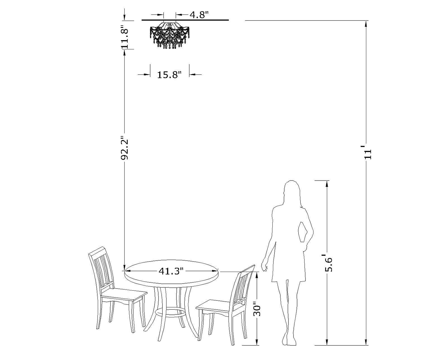 Dalia Elegant Indoor 3-light Crystal Flush Mount LJ-4295-MAT