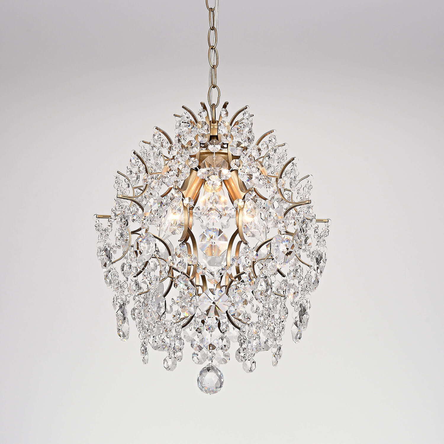 Dalia Indoor 3-light Brushed Brass Crystal Chandelier LJ-5722-DVA