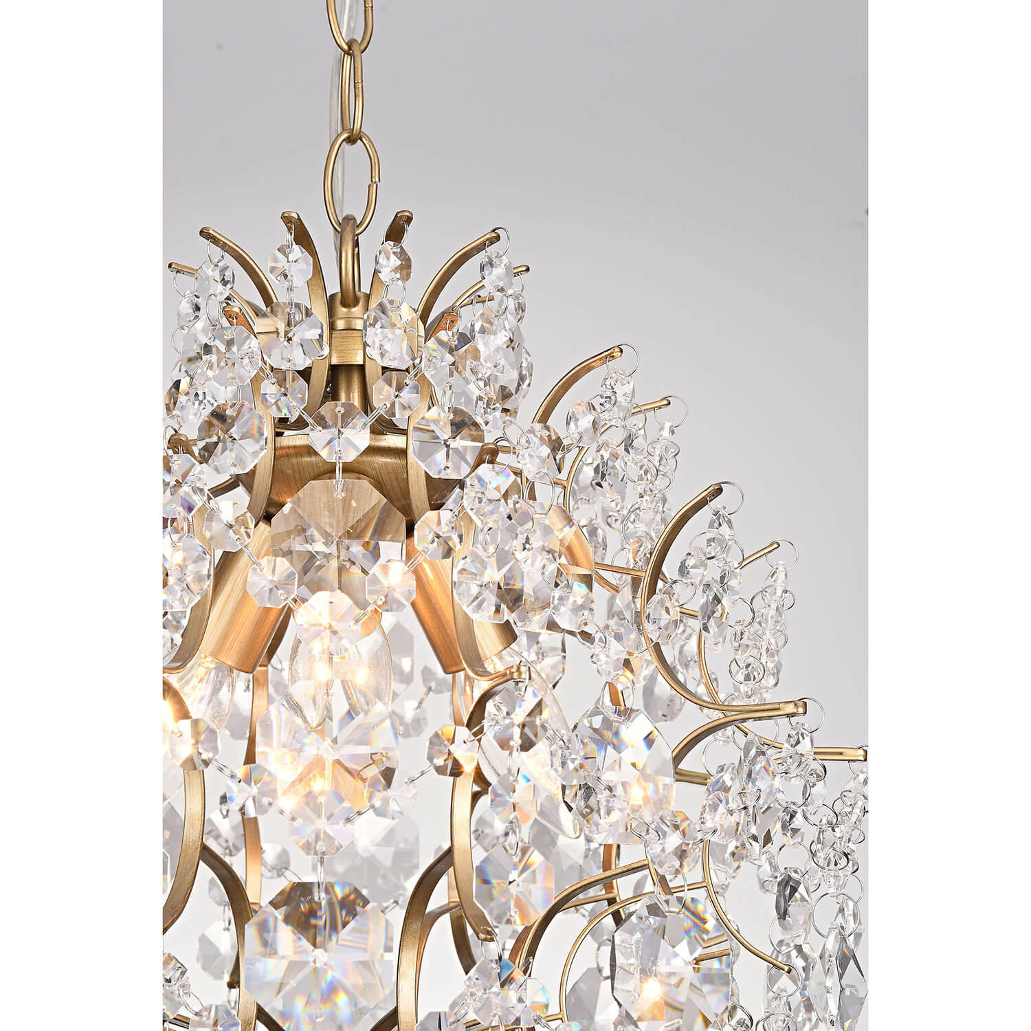 Dalia Indoor 3-light Brushed Brass Crystal Chandelier LJ-5722-DVA