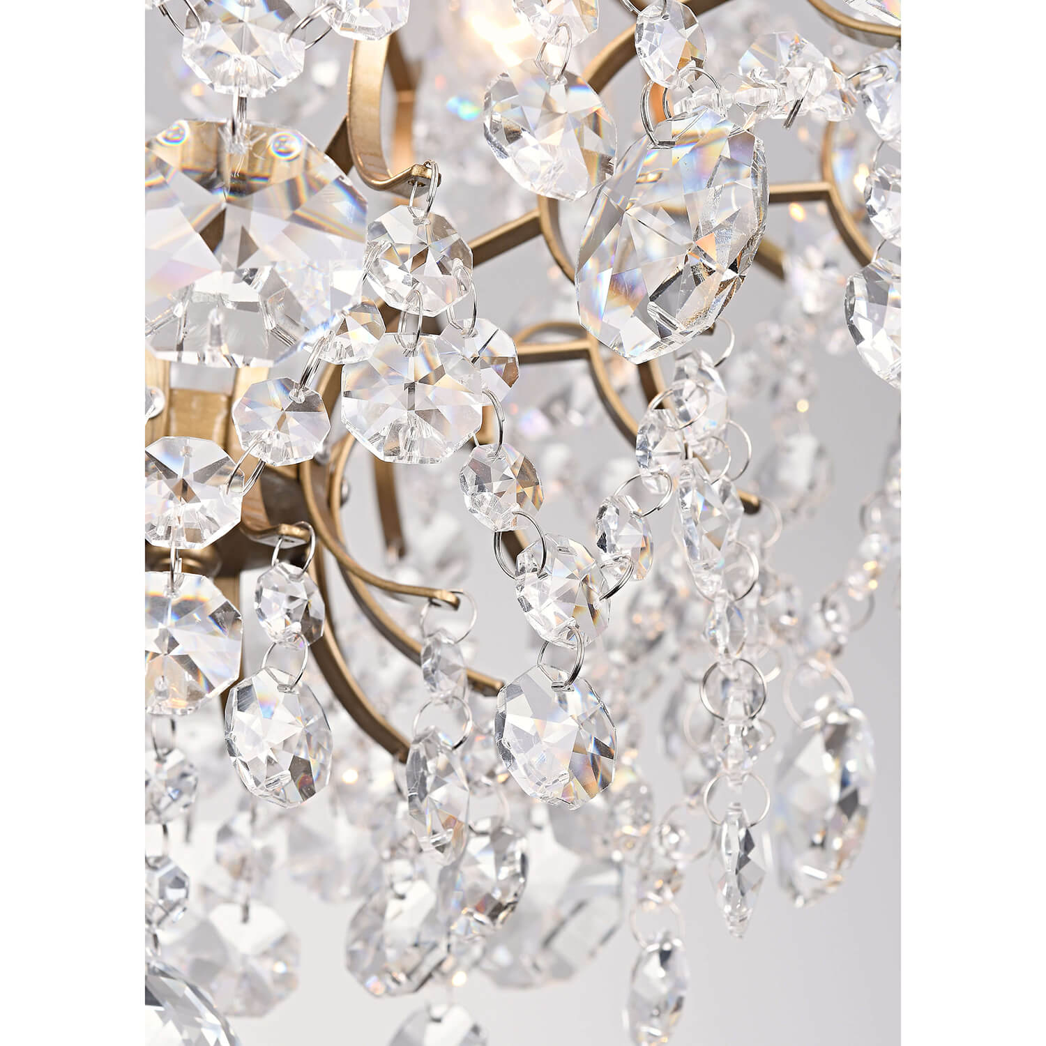 Dalia Indoor 3-light Brushed Brass Crystal Chandelier LJ-5722-DVA