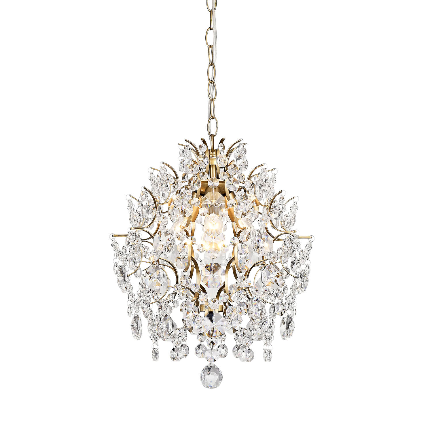 Dalia Indoor 3-light Brushed Brass Crystal Chandelier LJ-5722-DVA