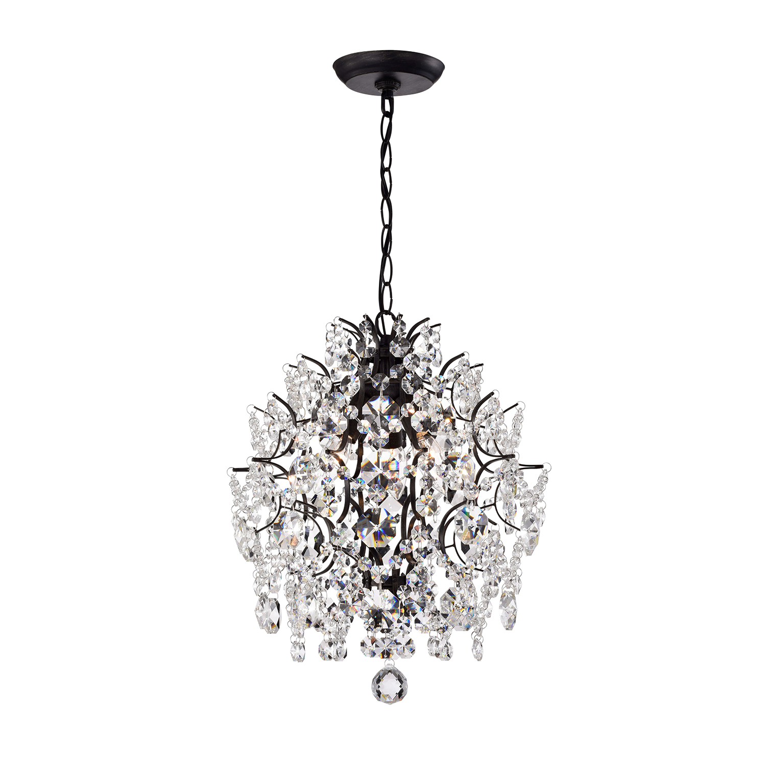 Taylor Antique Black 3-light Crystal Chandelier