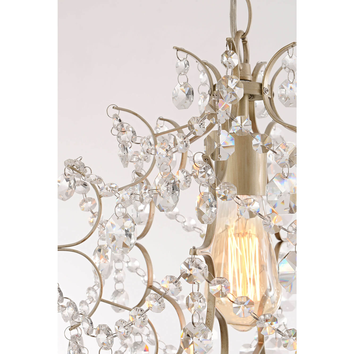 Dalia Brushed Silver-ish Champagne Single Light Mini Chandelier LJ-7900-CHK