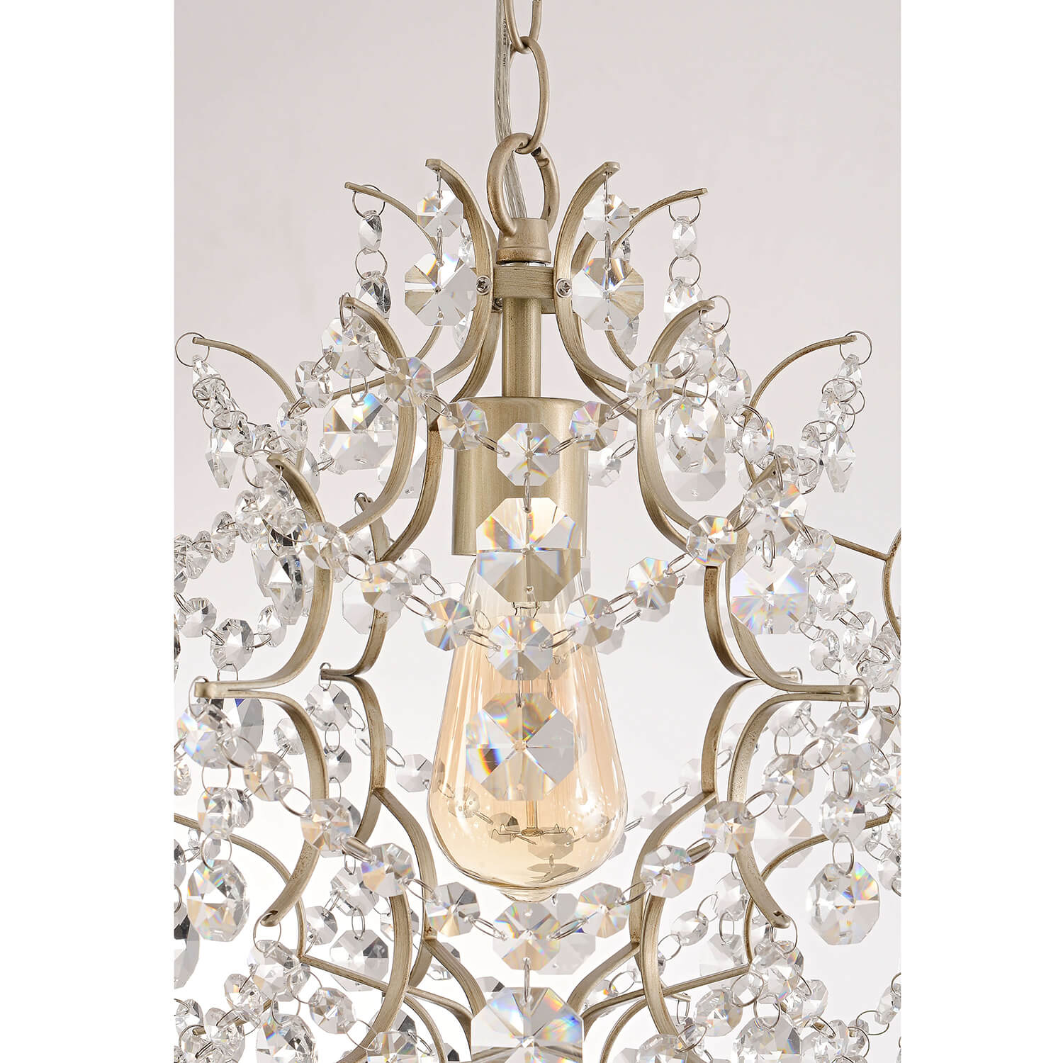 Dalia Brushed Silver-ish Champagne Single Light Mini Chandelier LJ-7900-CHK