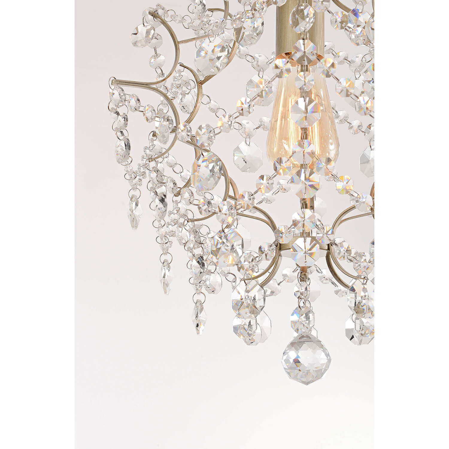 Dalia Brushed Silver-ish Champagne Single Light Mini Chandelier LJ-7900-CHK