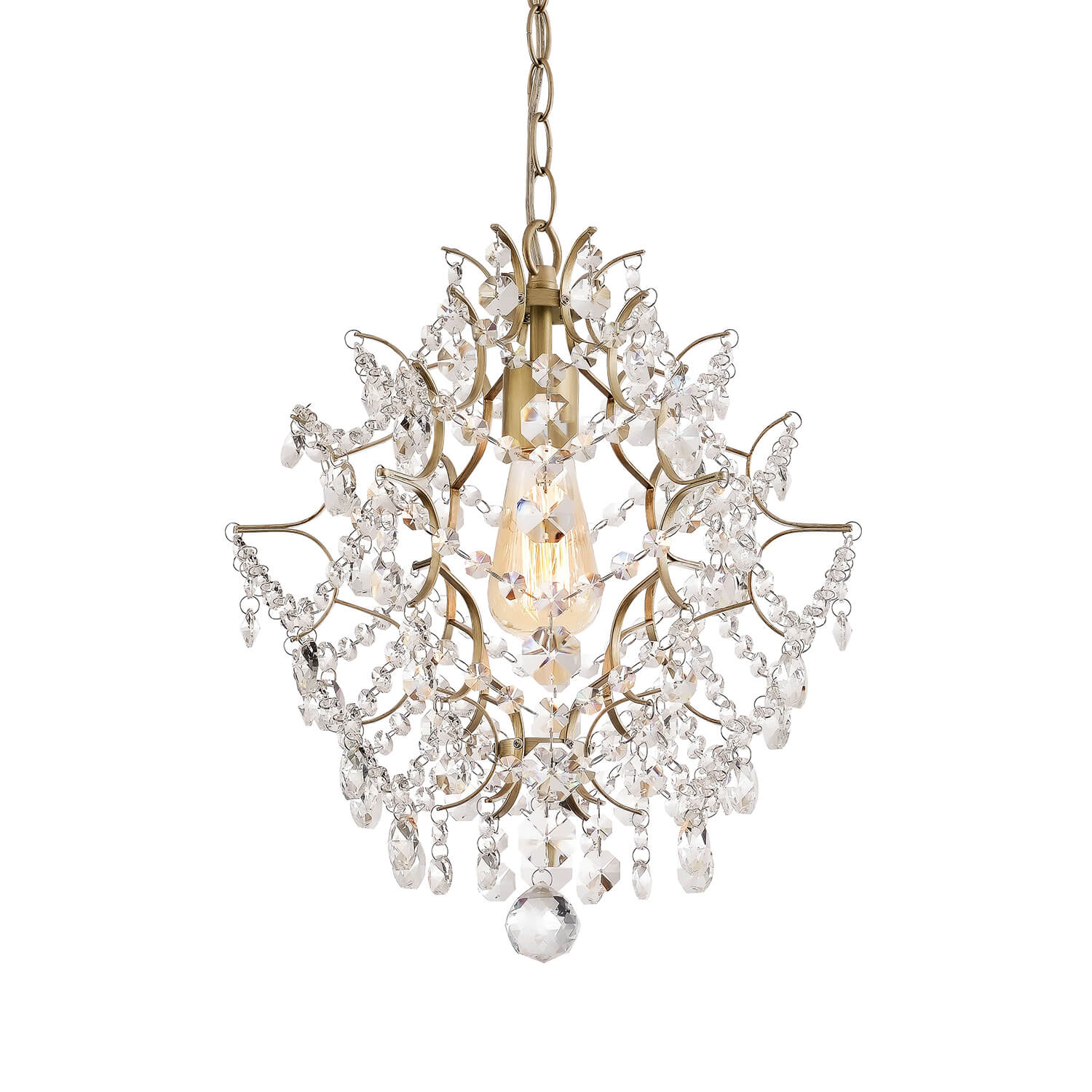 Dalia Brushed Silver-ish Champagne Single Light Mini Chandelier LJ-7900-CHK