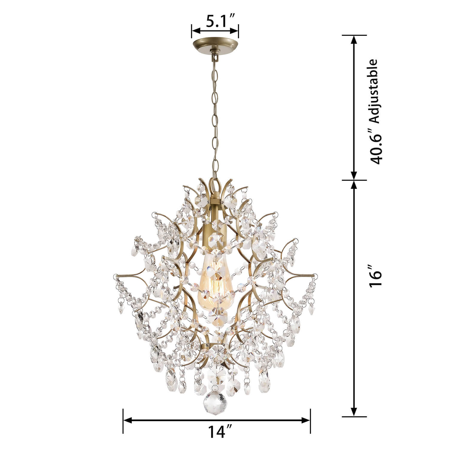 Dalia Brushed Silver-ish Champagne Single Light Mini Chandelier LJ-7900-CHK