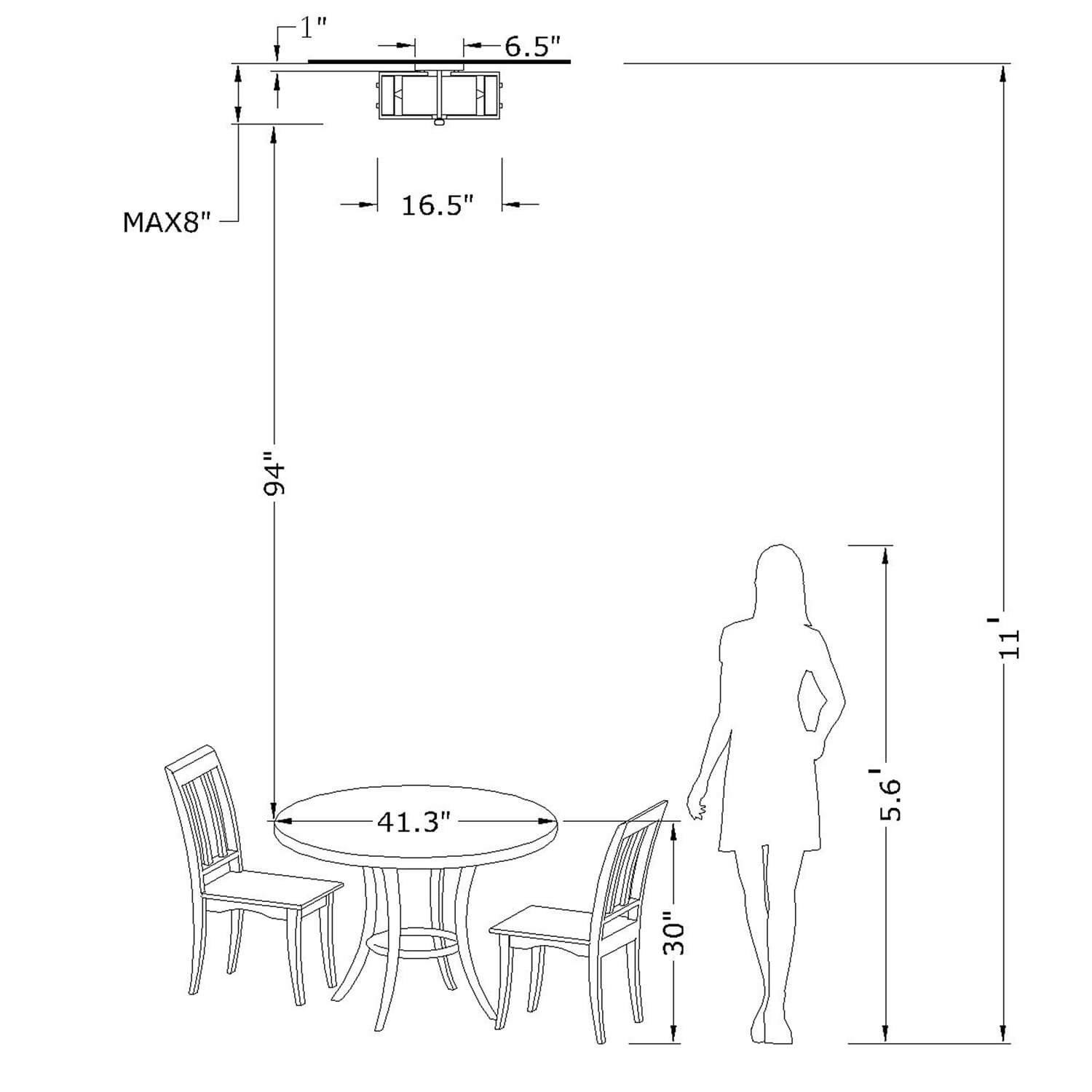 Blanca 4-Light Black Metal Frame Textured Glass Panels Flush Mount LJ-7938-UPS