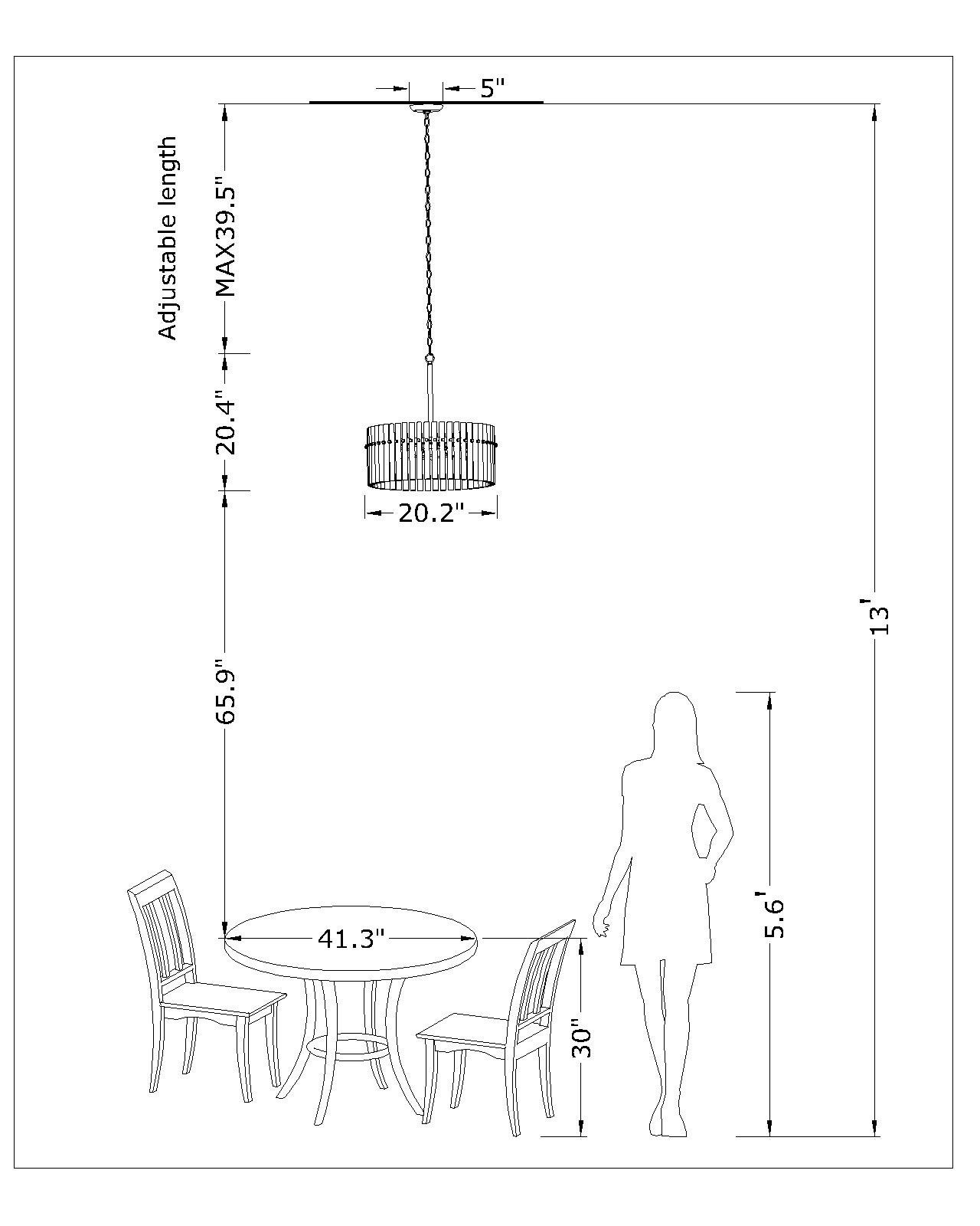 Casandra Brushed Champagne Silver 5-light Crystal Chandelier LJ-8563-RMQ