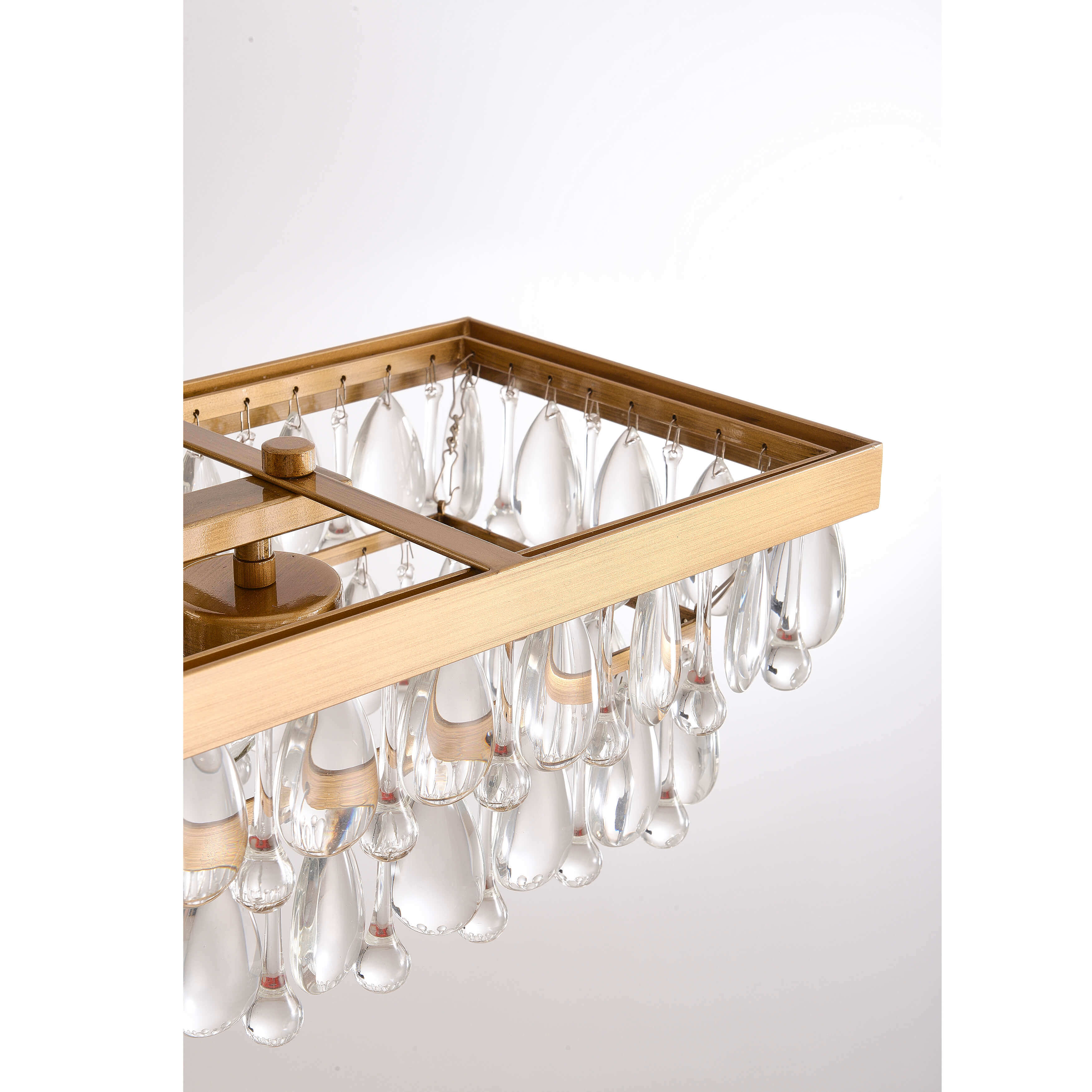 Viviana Brushed Brass 6-light Crystal Teardrop Rectangle Chandelier LJ-8903-CSR