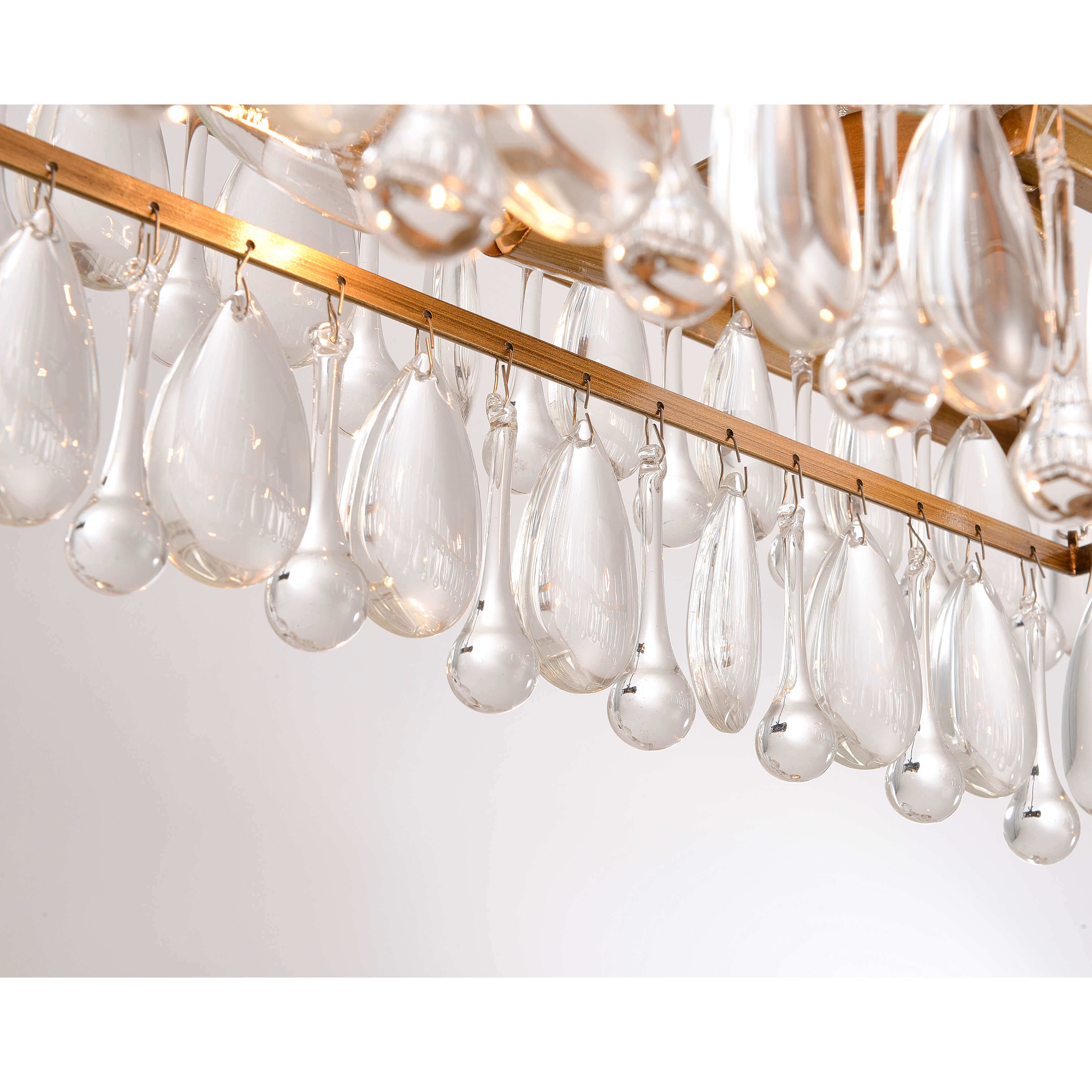 Viviana Brushed Brass 6-light Crystal Teardrop Rectangle Chandelier LJ-8903-CSR