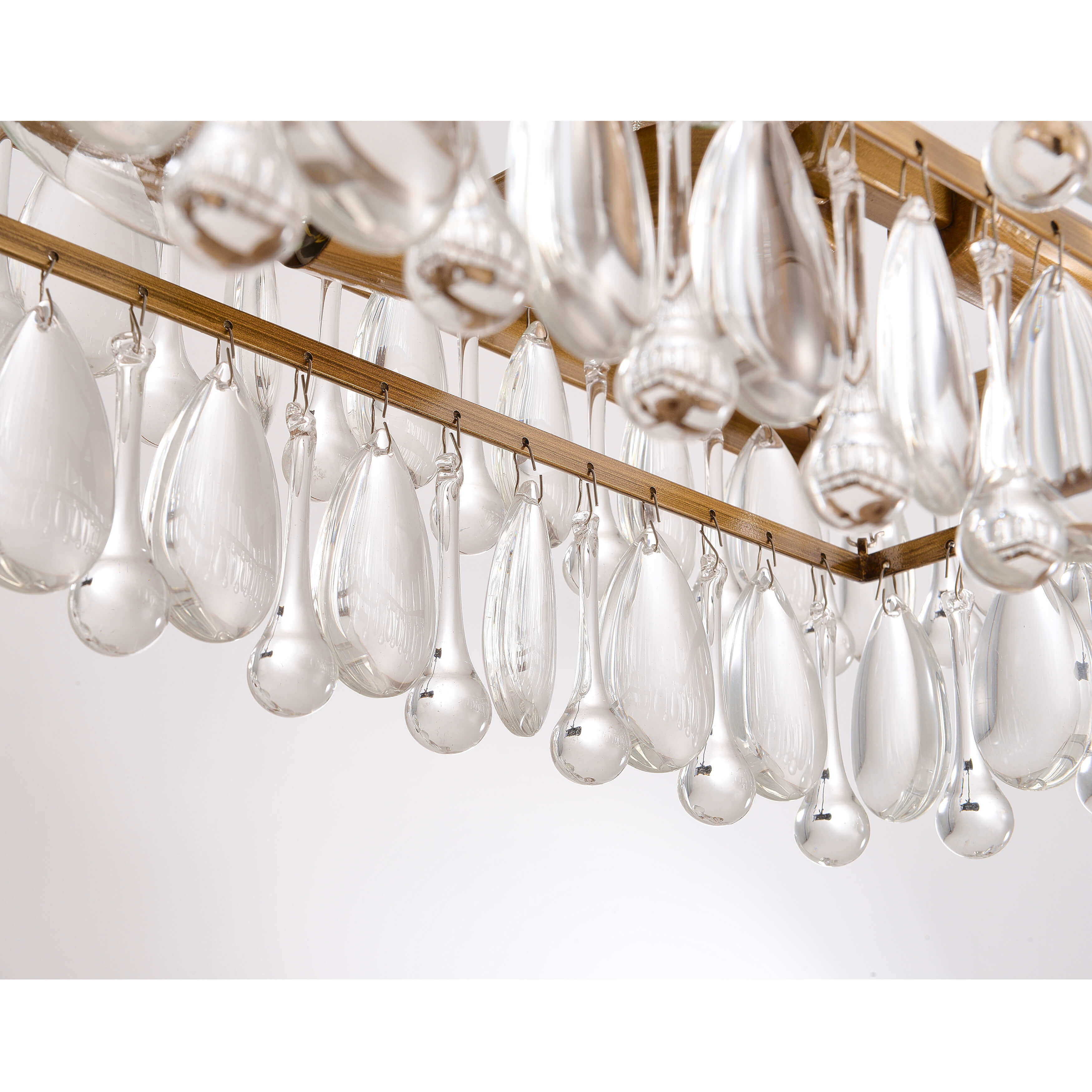 Viviana Brushed Brass 6-light Crystal Teardrop Rectangle Chandelier LJ-8903-CSR